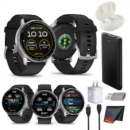 Garmin - D2 Air X15 Aviator Smartwatch - Silver with Black Bundle - Black - (2025)