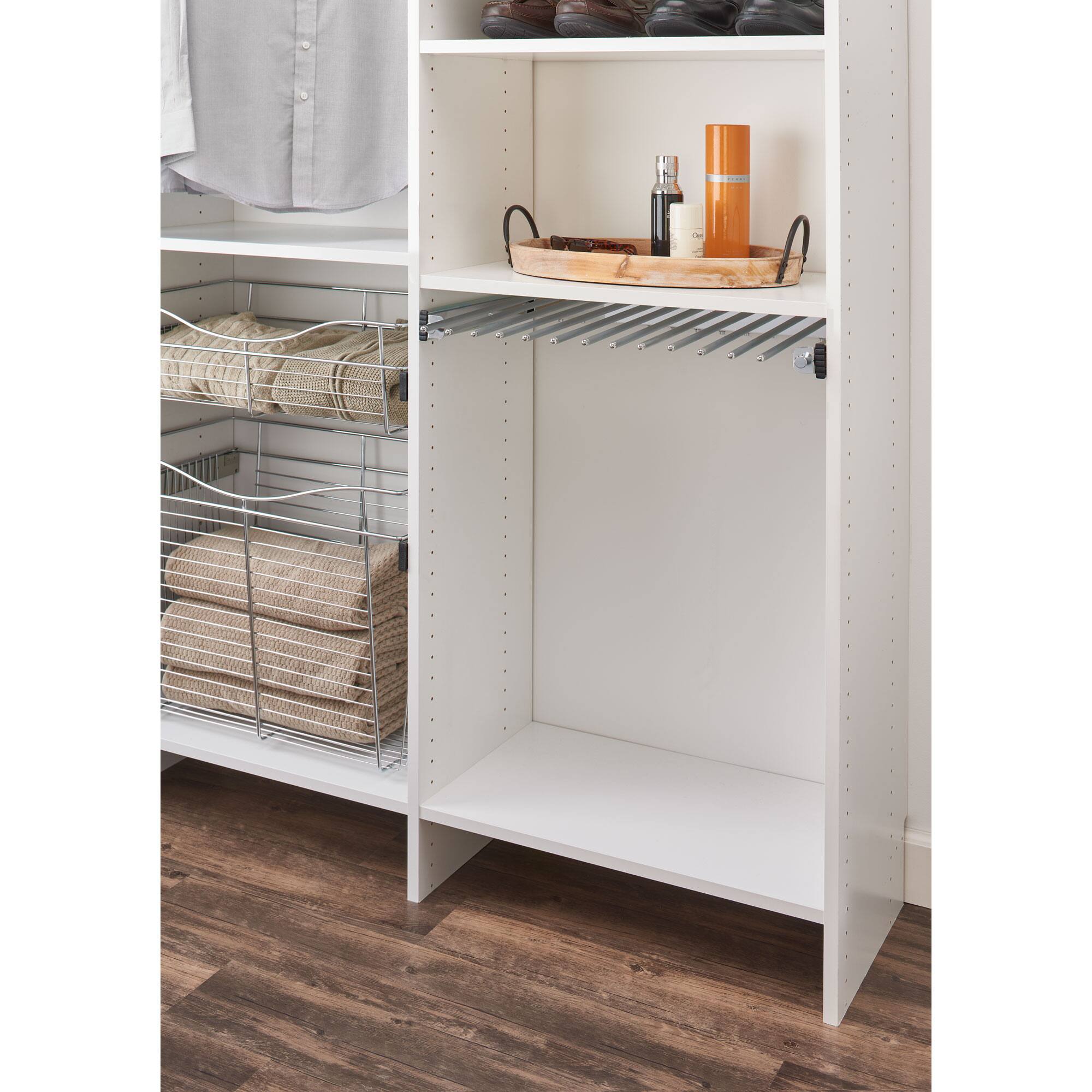 Alt View 10. Rev-A-Shelf - Rev-A-Shelf 17.5" Pullout Closet Wire Pant Rack for 9 Pairs, Chrome, PSC-1814CR - Silver.