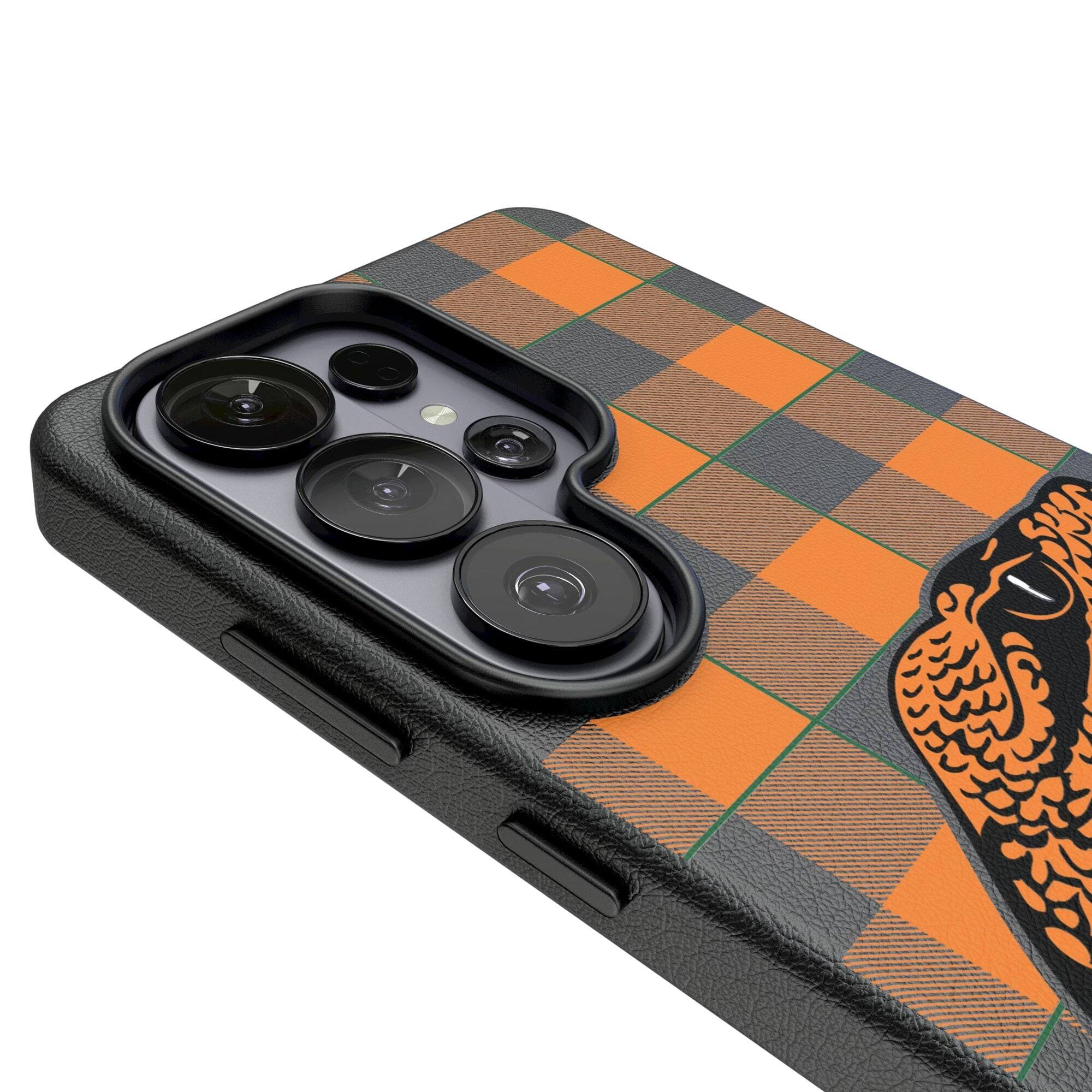 Alt View 2. Keyscaper - Florida A&M Rattlers Plaid Galaxy Magnetic Bump Case - S25 Ultra - Black.