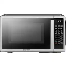 Chefman - Countertop Microwave Oven 0.9 Cu. Ft., 900W, 3 Presets, & 10 Power Levels – - Stainless Steel