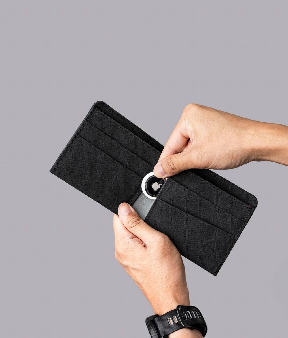 Alt View 1. ALPAKA - ARK Classic Wallet,Bifold Wallet with Magnetic Closure, RFID Protection, Global Bill Fit,Gift-Ready Box - Black Axogrid 210D.