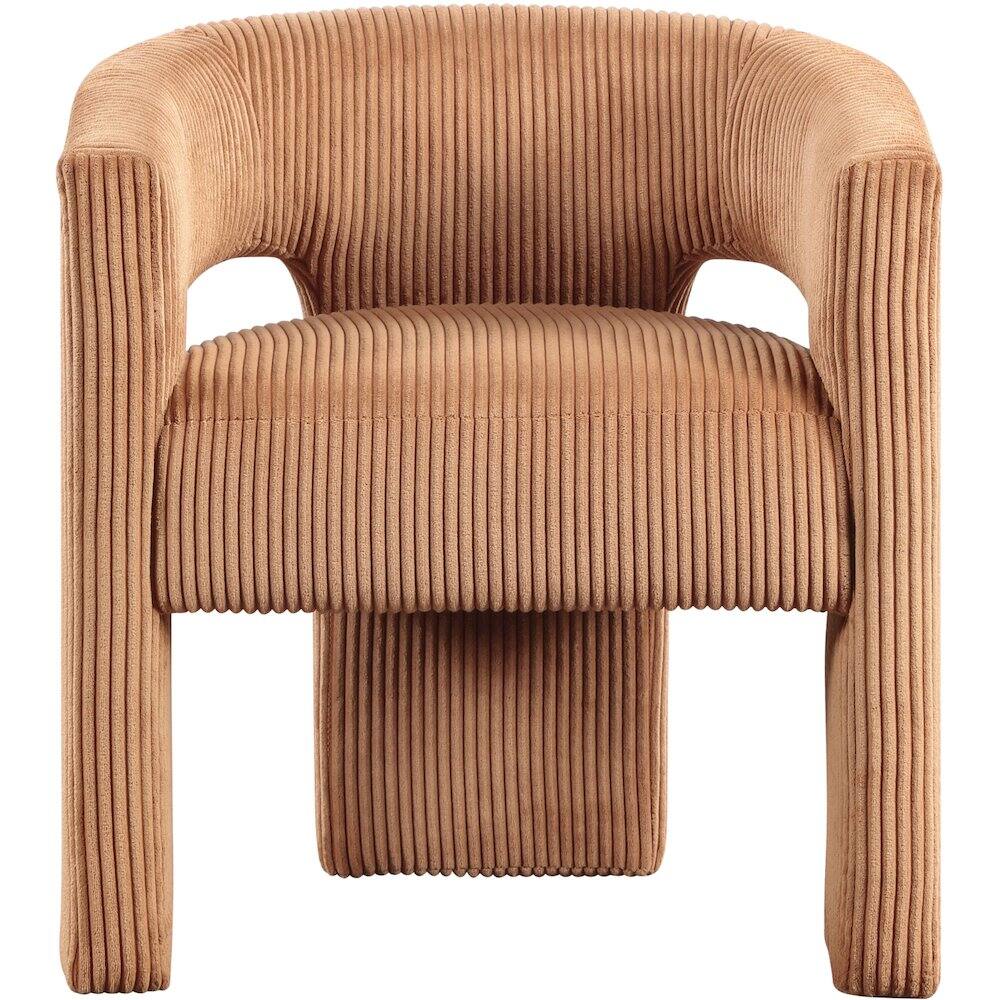 Alt View 2. Meridian Furniture - Riz Saddle Corduroy Fabric Accent/Dining Chair - Brown.
