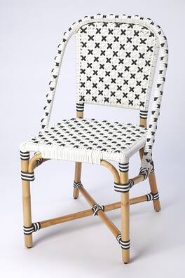Butler Specialty - Tenor 18.5 in. Seat Height Rattan Side Dining Chair with Back - White