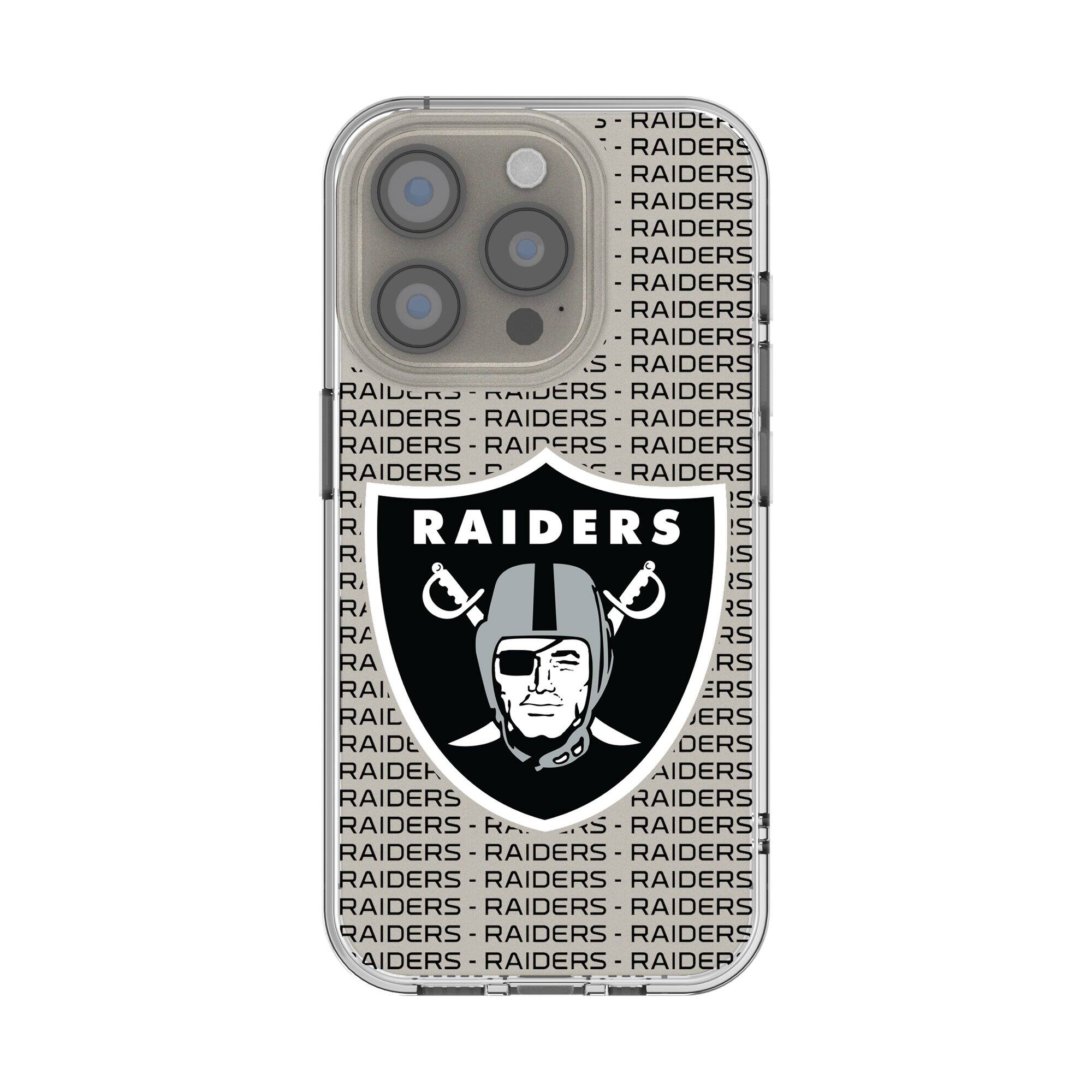Keyscaper - NFL - Las Vegas Raiders iPhone Clear Text Backdrop Design Case - 15 - Multicolor