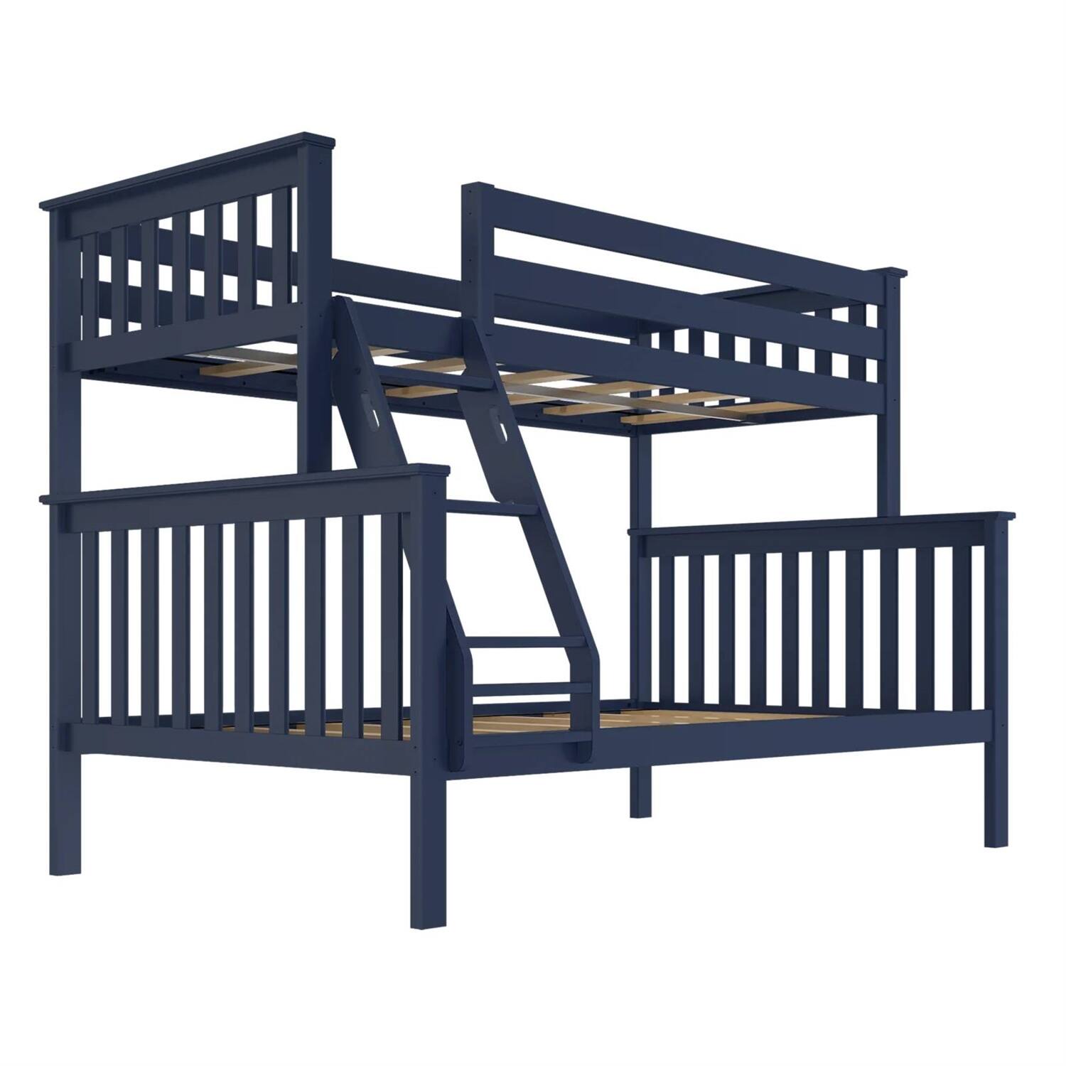 Alt View 1. Hivvago - Hivvago Twin over Full size Solid Wood Bunk Bed - Dark Blue.