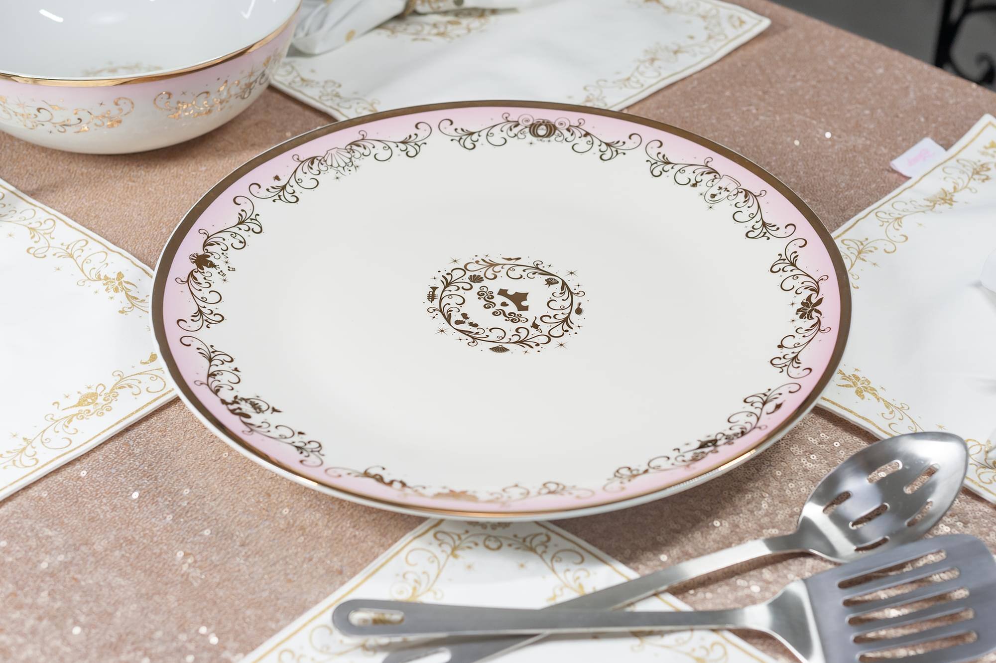 Alt View 3. Ukonic - Disney Princess Ceramic Serving Platter | Plate Measures 16 Inches - Gold.