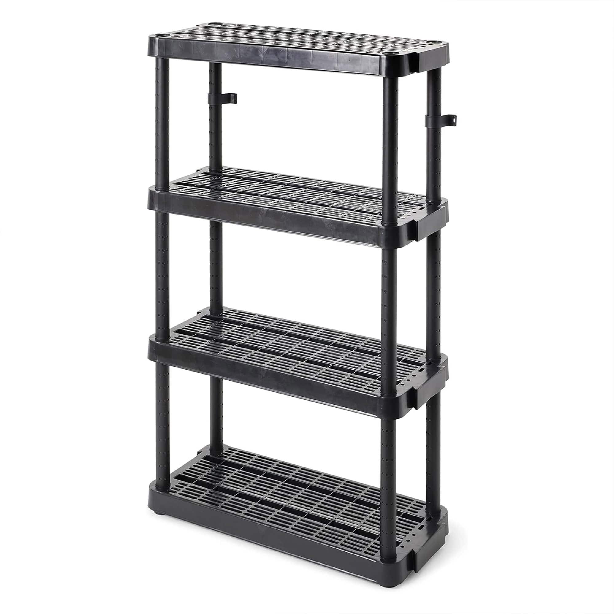 Gracious Living - 4 Shelf Adjustable Height Ventilated Medium Duty Storage - Black