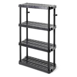 Gracious Living - 4 Shelf Adjustable Height Ventilated Medium Duty Storage - Black