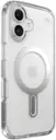 Left. Speck - Presidio Perfect Clear ClickLock Case with MagSafe for Apple iPhone 16 - Clear/Chrome.