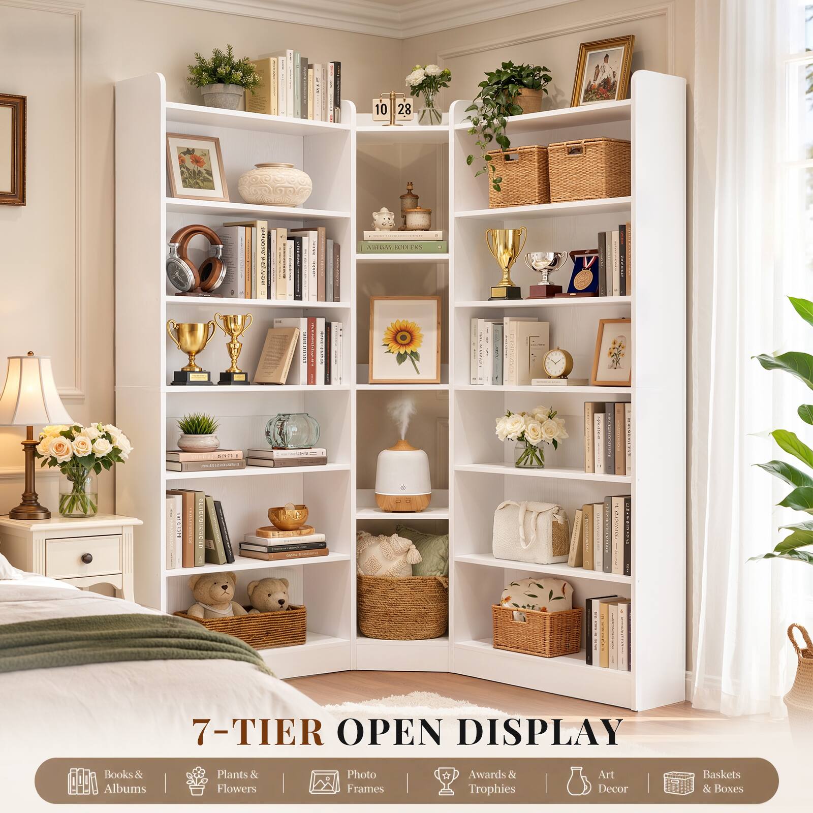 7-TIER OPEN DISPLAY  
Books & Albums | Plants & Flowers | Photo Frames | Awards & Trophies | Art Decor | Baskets & Boxes