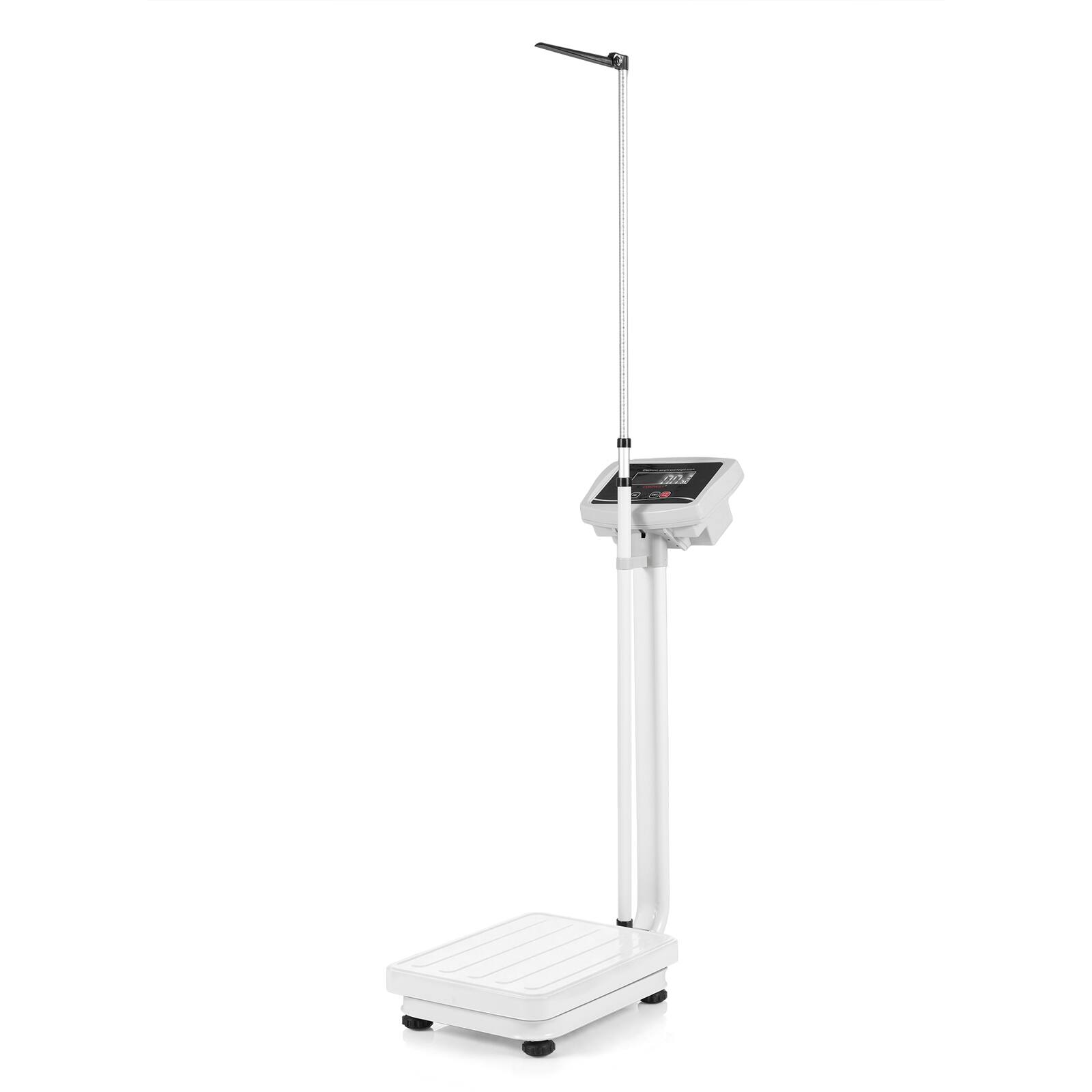 Front. Costway - Costway Height and Weight Scale Digital Physician Scale with 400 lbs Capacity & Height Rod - Silver.