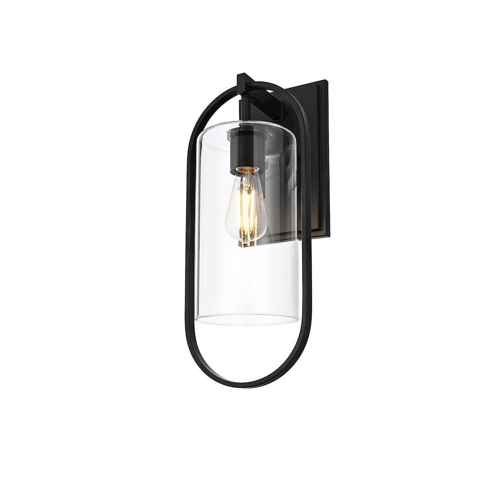 Left. Elegant Lighting - Jaxson 8 Inch Outdoor Wall Sconce In Black - Black.