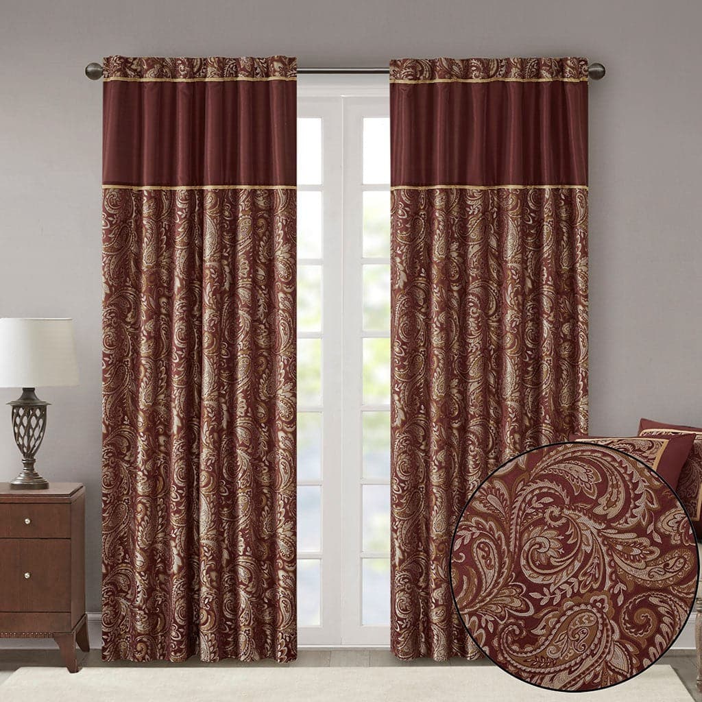 BreeBe - Jacquard Curtain Panel Pair(2 Pcs Window Panels) - Multicolor