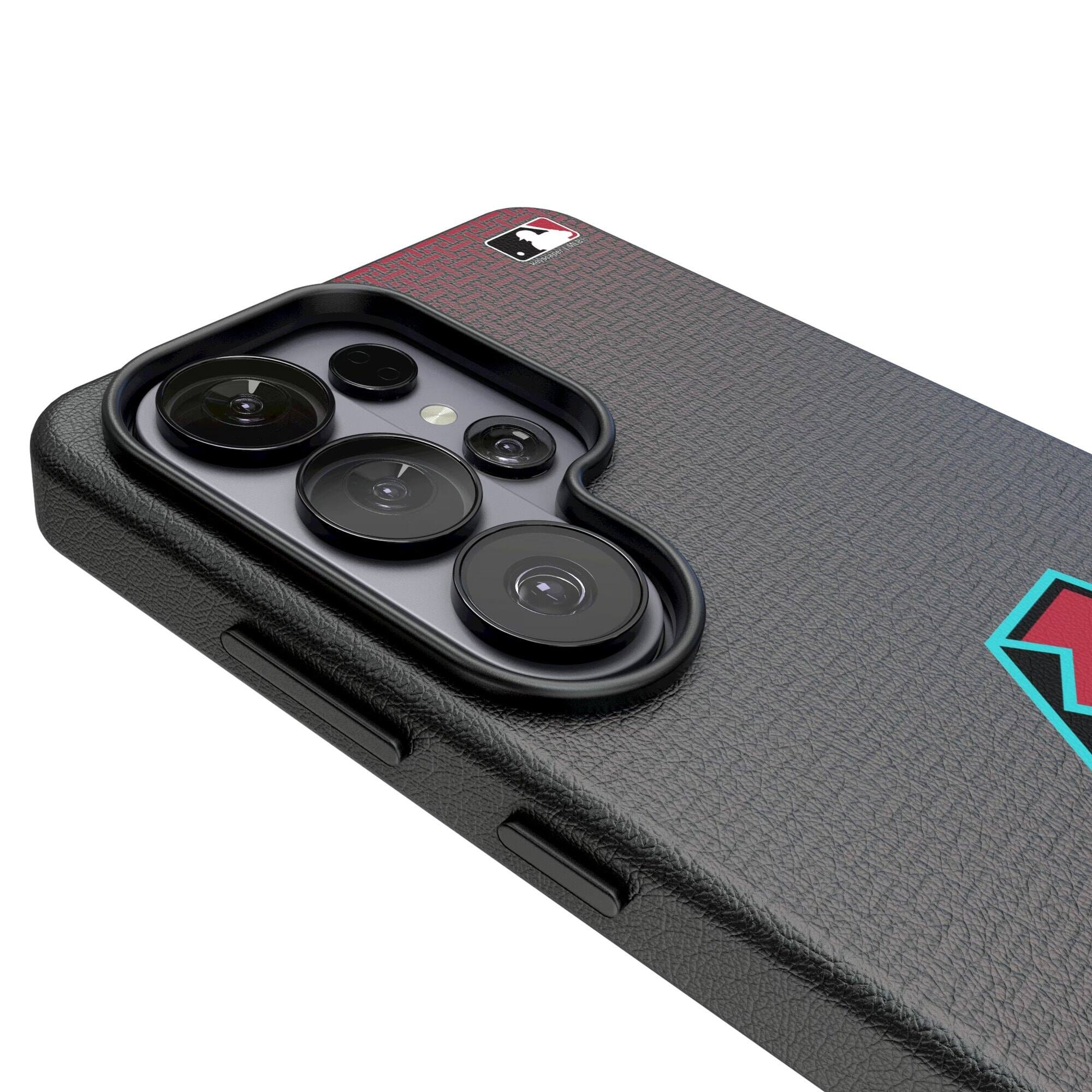 Alt View 2. Keyscaper - Arizona Diamondbacks Linen Galaxy Magnetic Bump Case - S25 Ultra - Black.