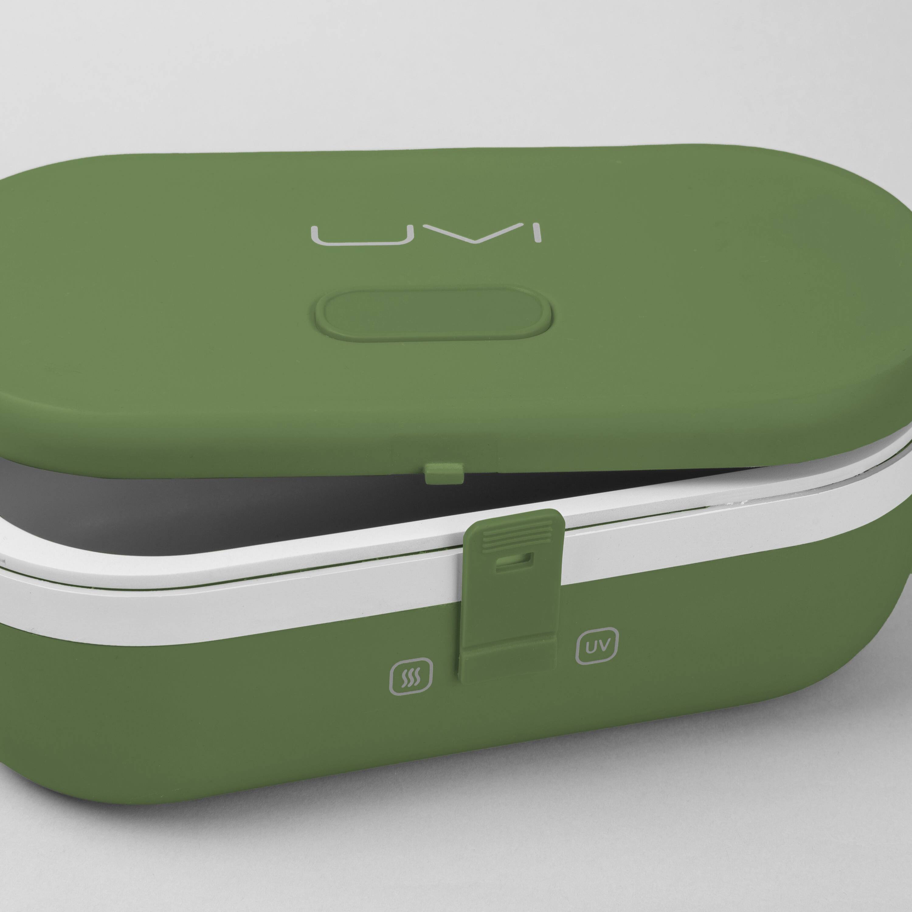 Alt View 4. UVI - UVI Plus Lunchbox – Portable Self-Heating Lunch Box with UV Sanitizer & USB-C Charging - Green Pea.