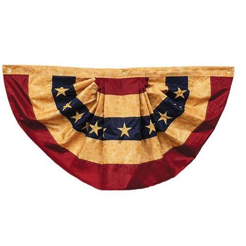 Front. BreeBe - Tea-Stained Nylon Americana Bunting - Red, White, Blue.
