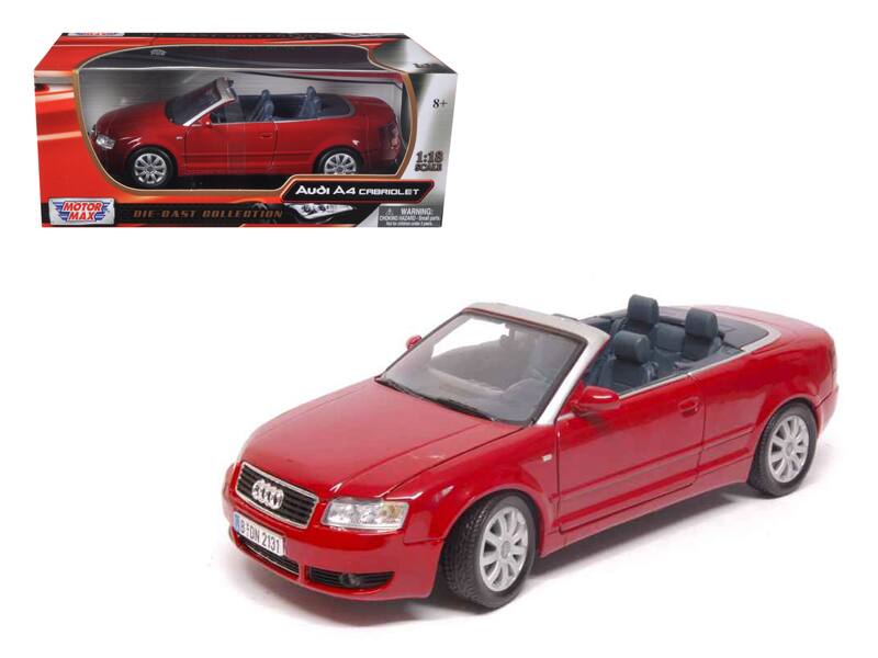 8+ 1:18 SCALS MOTOR MAX AUDI A4 CABRIOLET DIE CAST COLLECTION + WARNING CHOKING HAZARD 8+