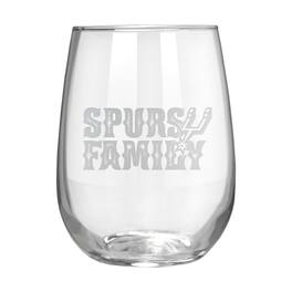 Great American Products - San Antonio Spurs Etched 17oz. Rally Cry Stemless Wine Glass - Multicolor