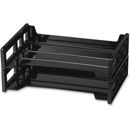 Officemate - Side Load Letter Tray - 2.75" Height x 13.18" Width x 9" Depth - Desktop - Stackable Durable - Black - Plasti