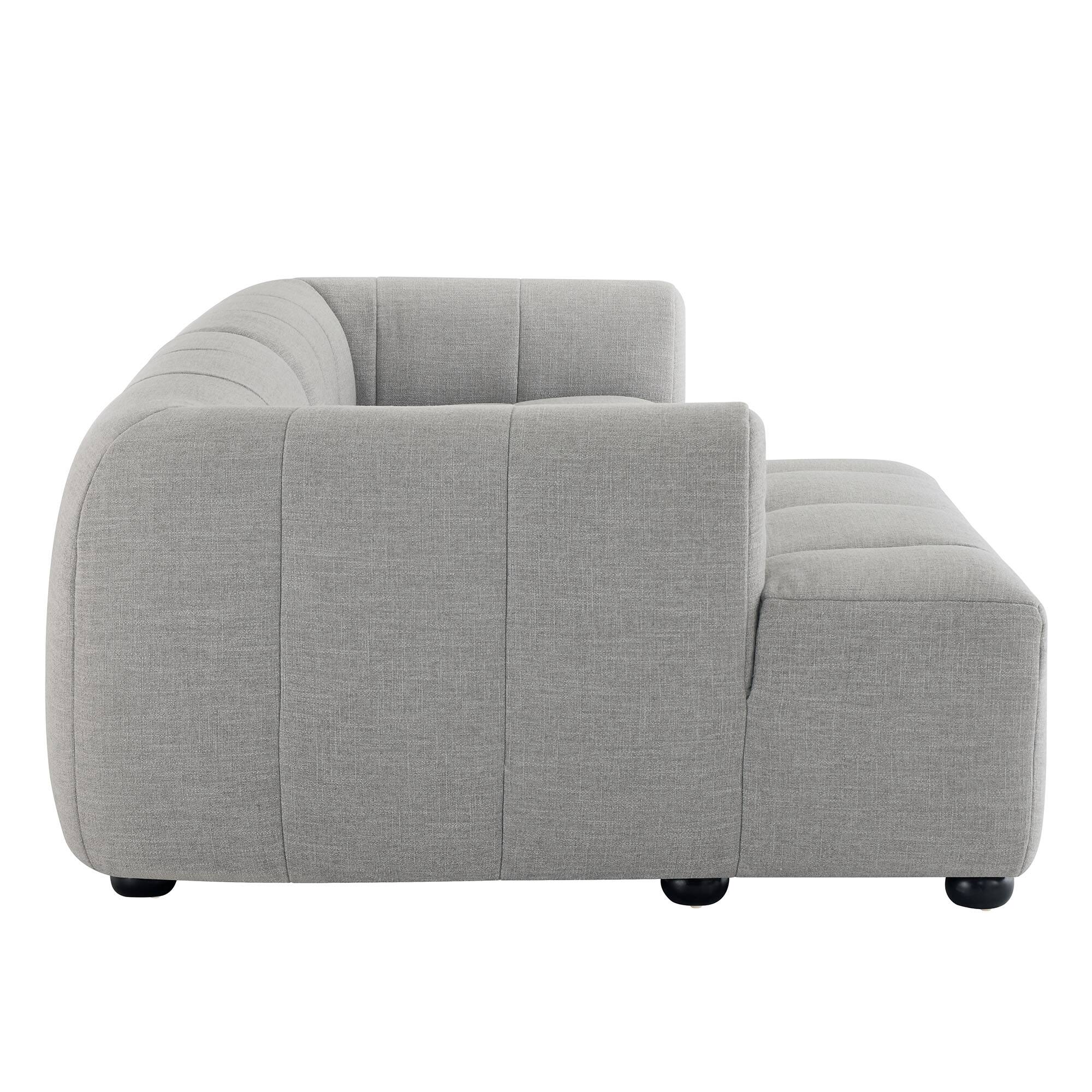 Back. Modway - Liana Left-Facing Upholstered Fabric Modular Sofa with Chaise by Modway - Gray.
