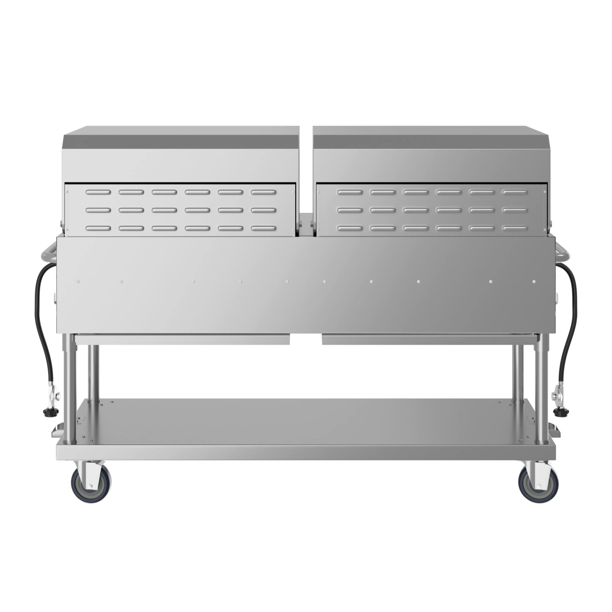 Alt View 4. Koolmore - 72 in. 10-Burner Commercial Outdoor Propane Gas Grill with Two 36 in. Roll Dome Covers in Stainless-Steel, ETL Listed - Stainless Steel.