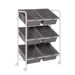 Honey-Can-Do - 6-Bin Rolling Storage or Craft Cart - Gray/White