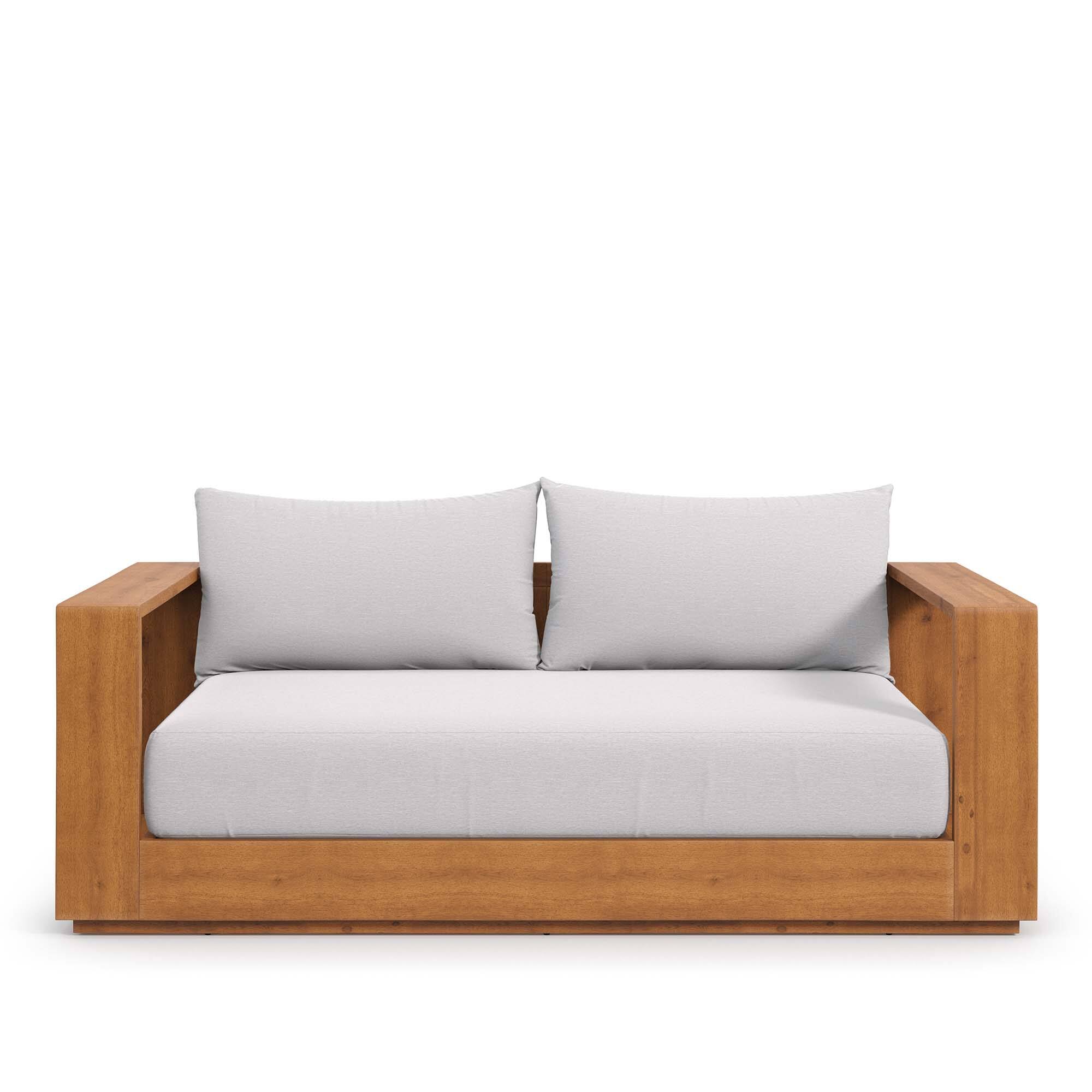 Alt View 3. Modway - Tahoe Acacia Wood Outdoor Patio Acacia Wood Loveseat by Modway - Natural Light Gray.