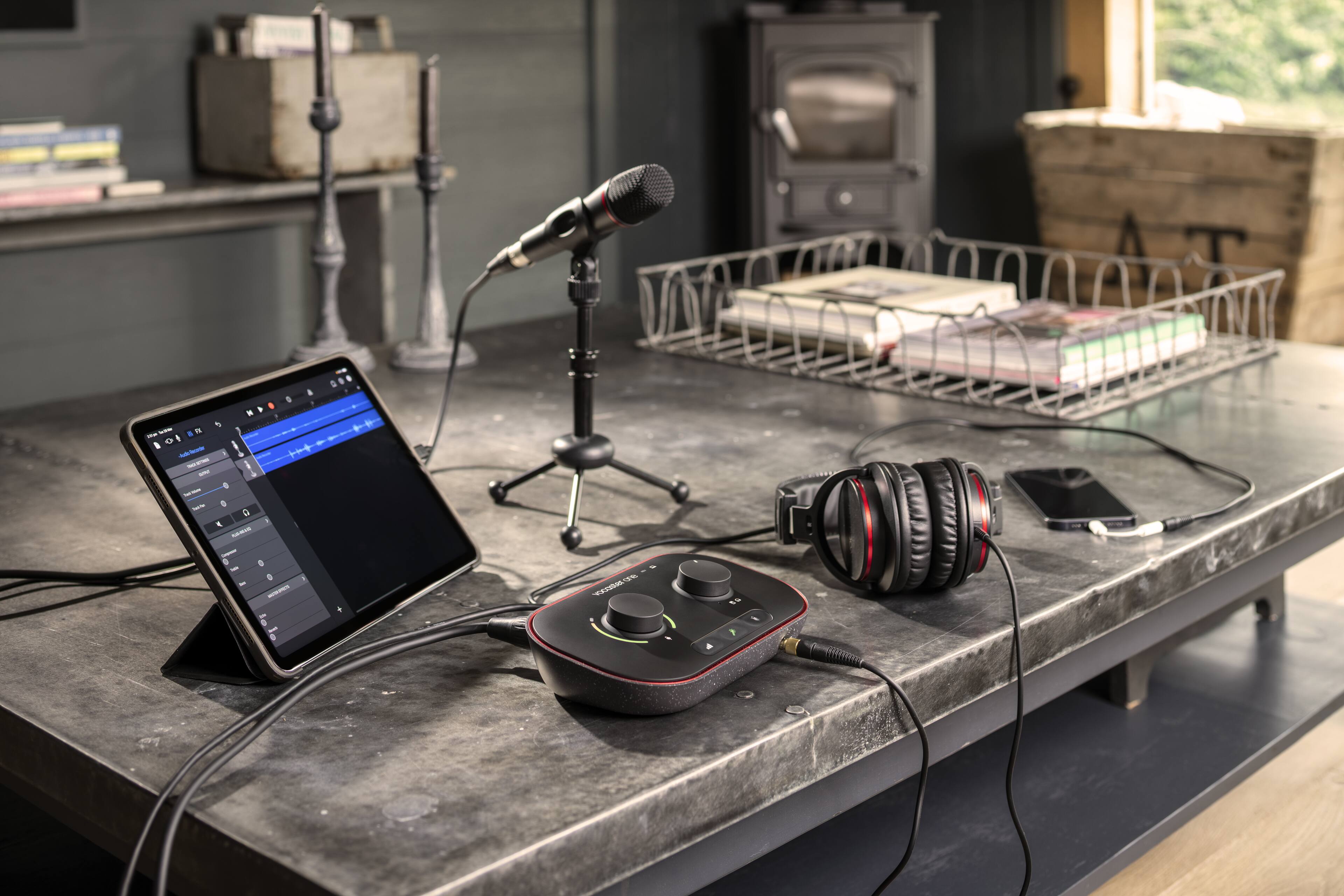 Alt View 16. Focusrite - Vocaster One Studio is the essential broadcast quality podcast kit for solo creators - Black.