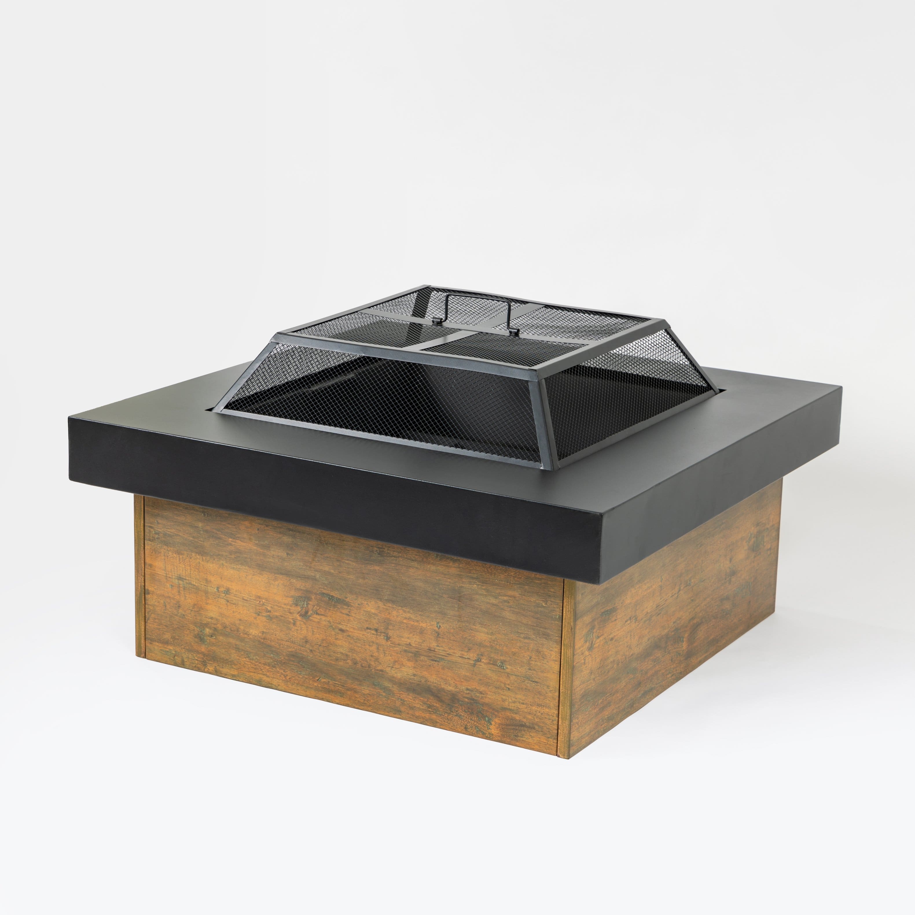 Dexmalle - Dexmalle-36Inch Iron Fire Pit Table Wood-Burning Stove-Black