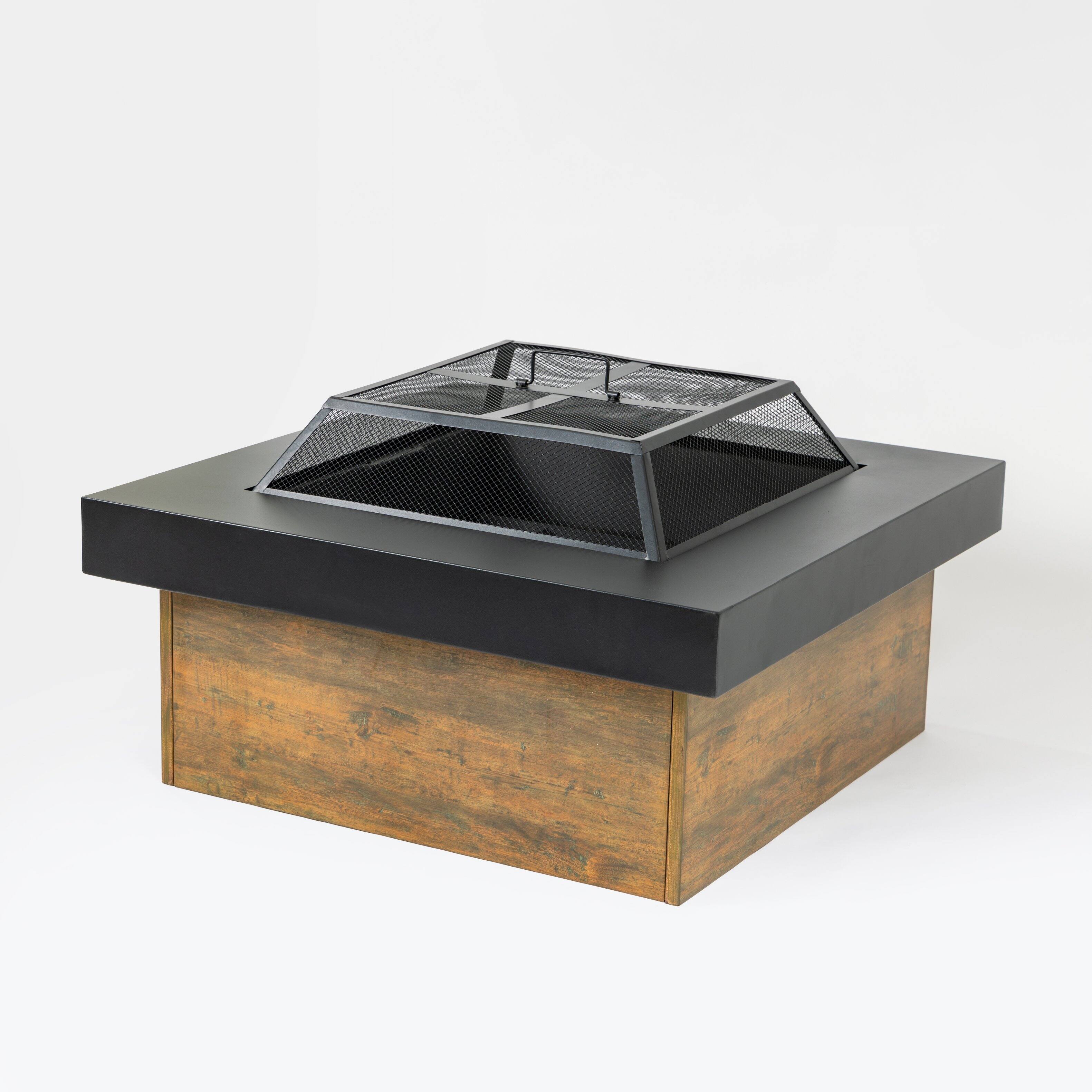 Front. Dexmalle - Dexmalle-36Inch Iron Fire Pit Table Wood-Burning Stove-Black.