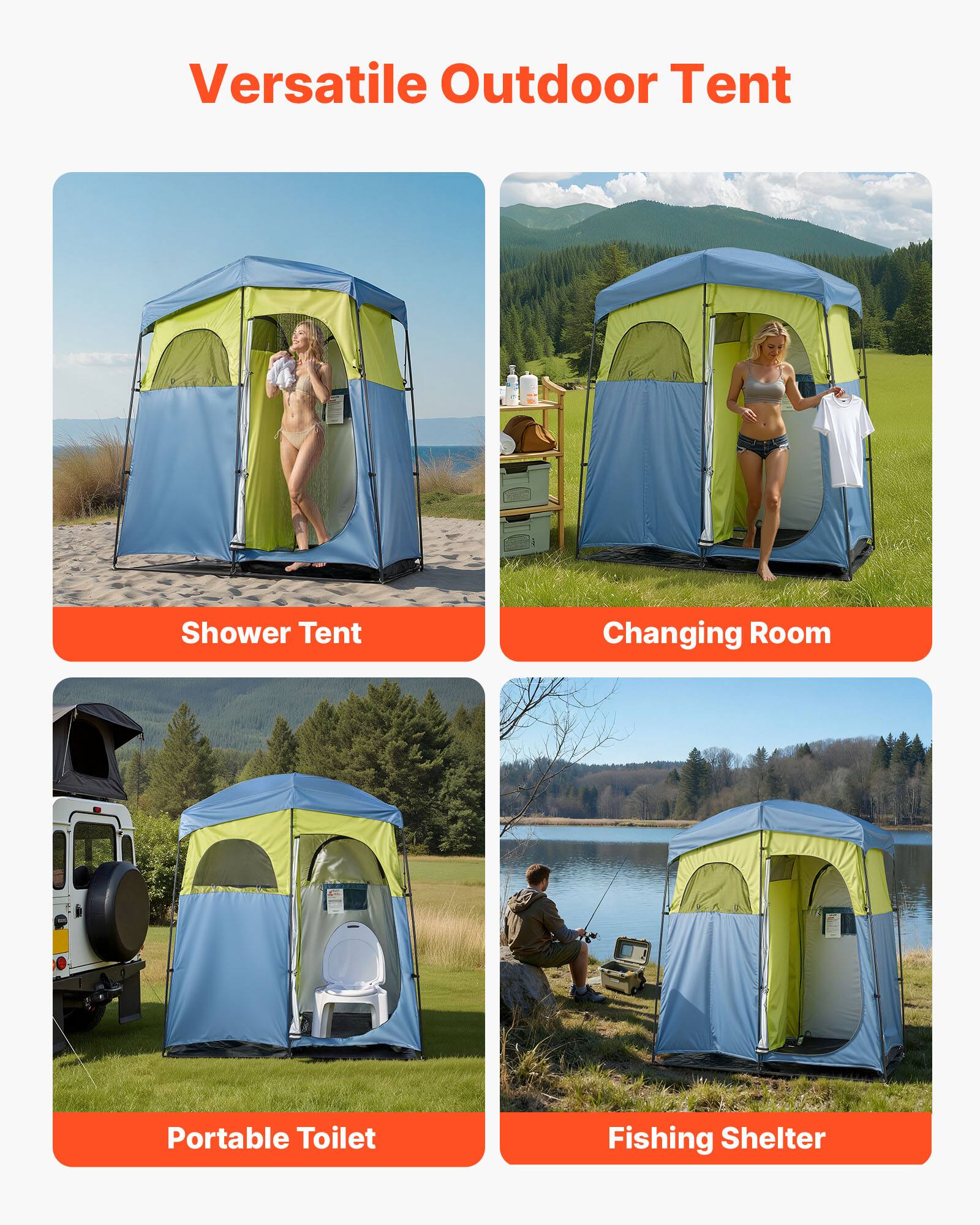 Versatile Outdoor Tent

- Shower Tent
- Changing Room
- Portable Toilet
- Fishing Shelter