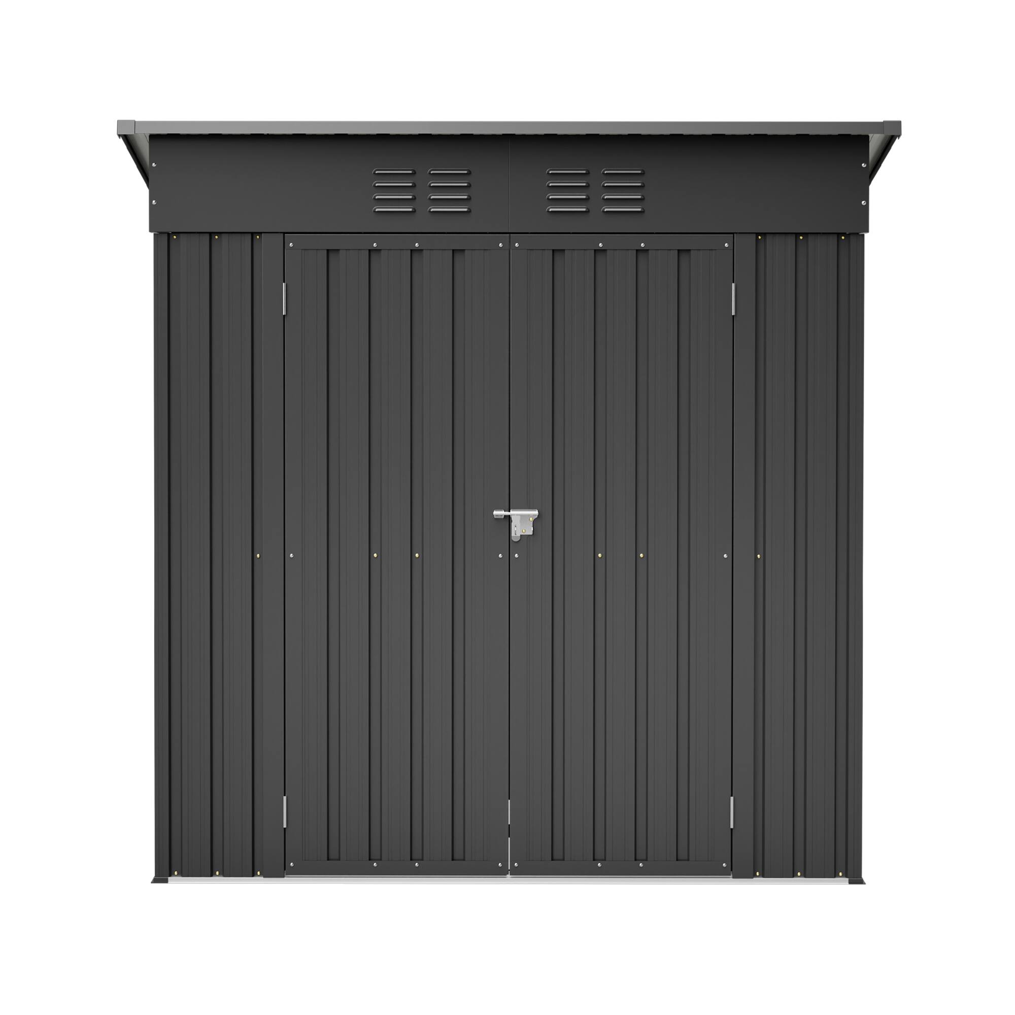 Alt View 7. Mondawe - 6x4 FT Outdoor Storage Shed With Floor Base - Black.