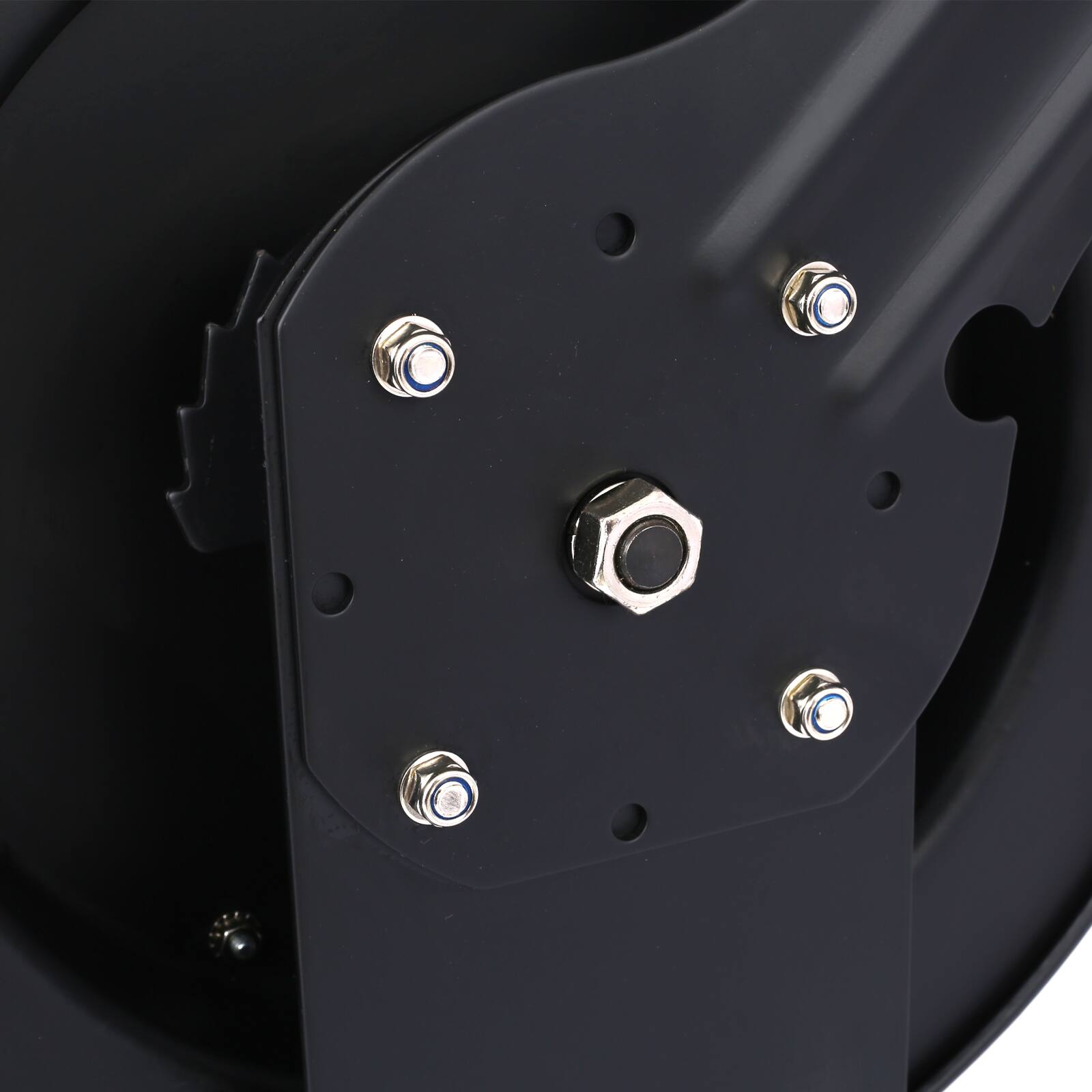 Back. LOVMOR - 3 8 in x 50 Foot Retractable SBR Rubber Air Hose Reel Industrial Steel Single Arm.