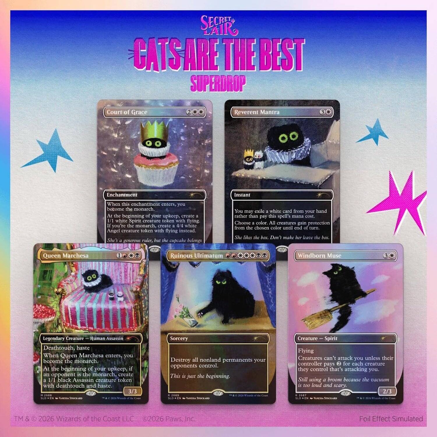 Wizards of The Coast - Magic: the Gathering TCG: Secret Lair - Purr Majesty (Traditional Foil Edition)