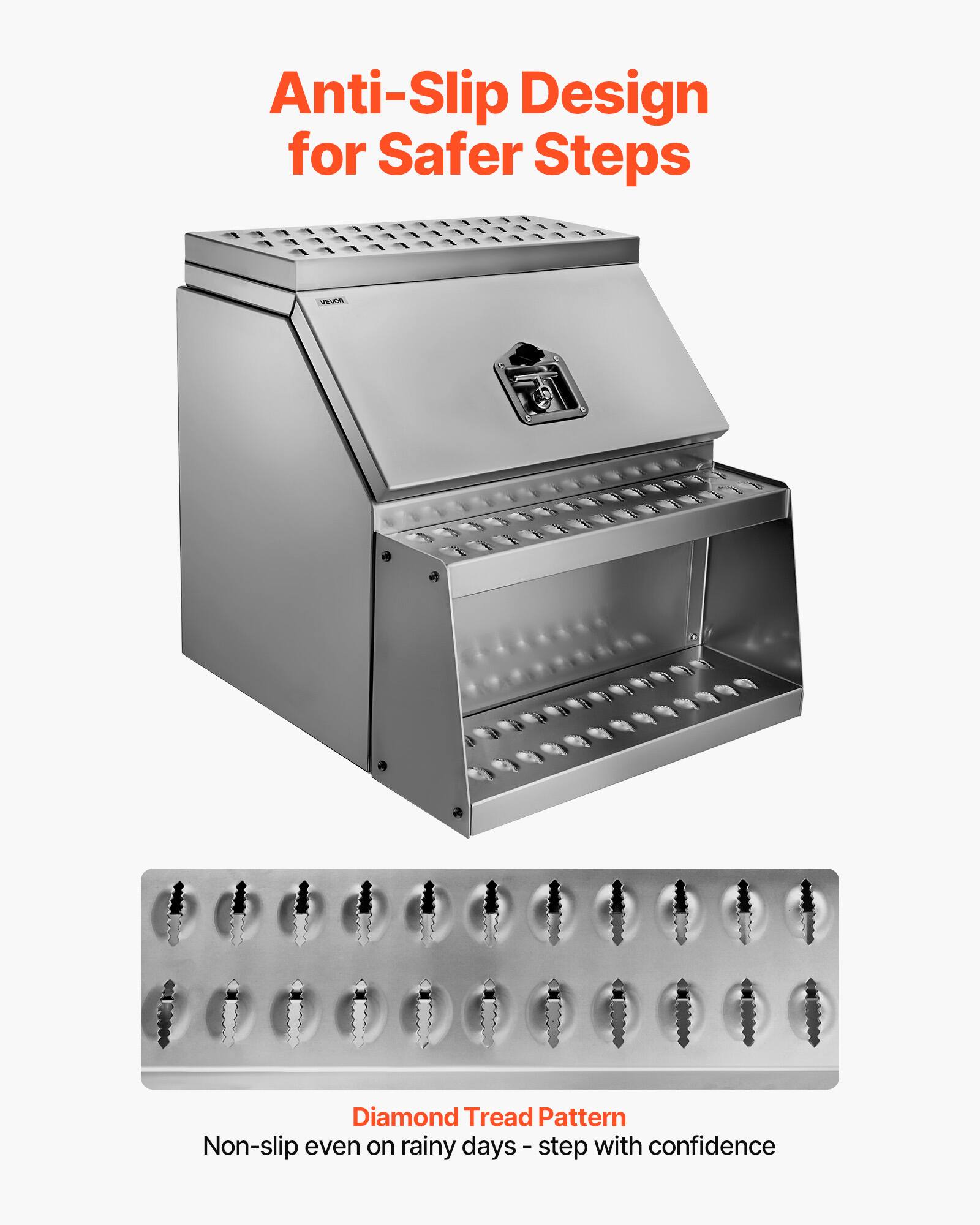 Anti-Slip Design for Safer Steps

Diamond Tread Pattern

Non-slip even on rainy days - step with confidence