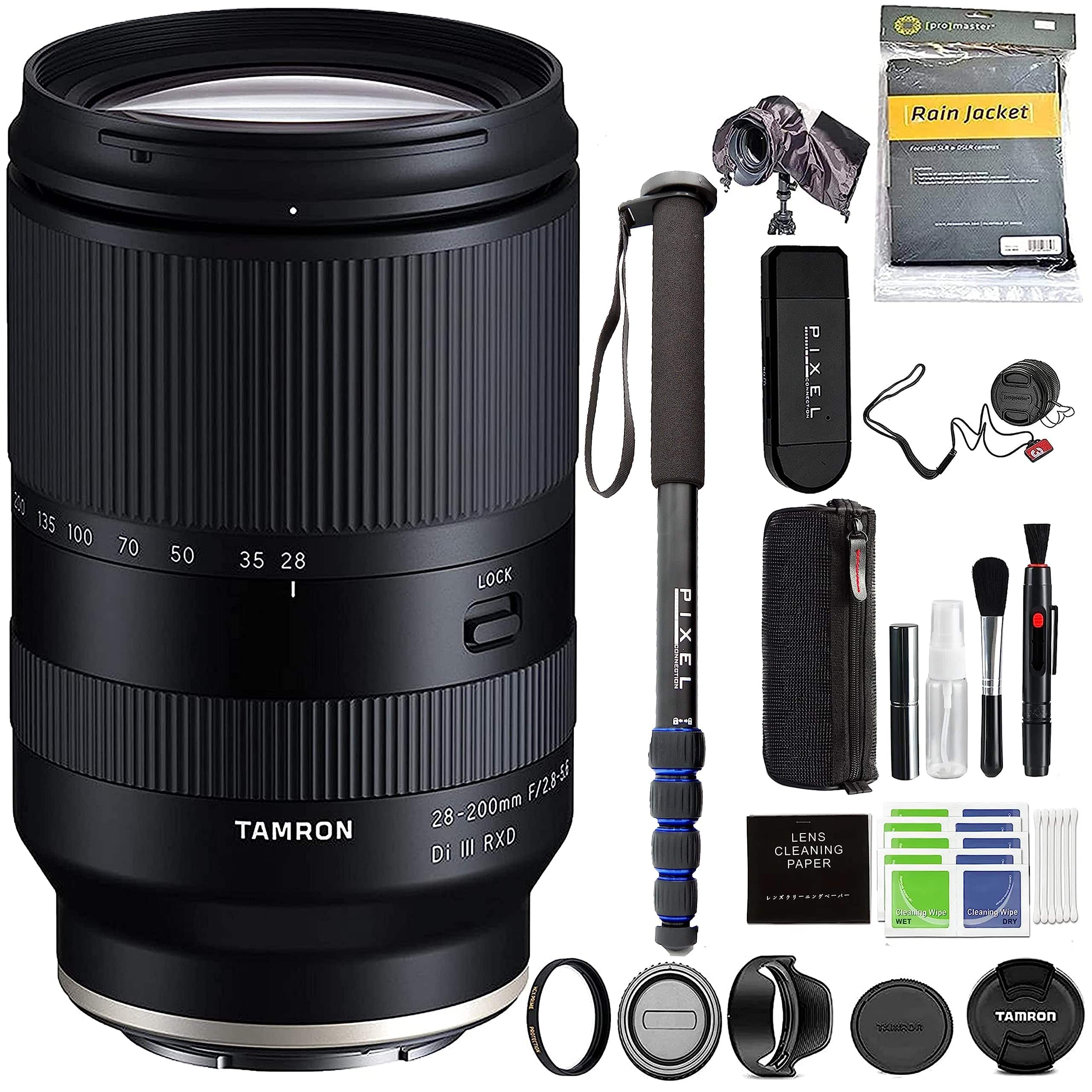 Tamron - 28-200mm F/2.8-5.6 Di III RXD Lens for Sony E-Mount (AFA071S700) with Advanced Accessory | e Mount 28-200 mm - Black