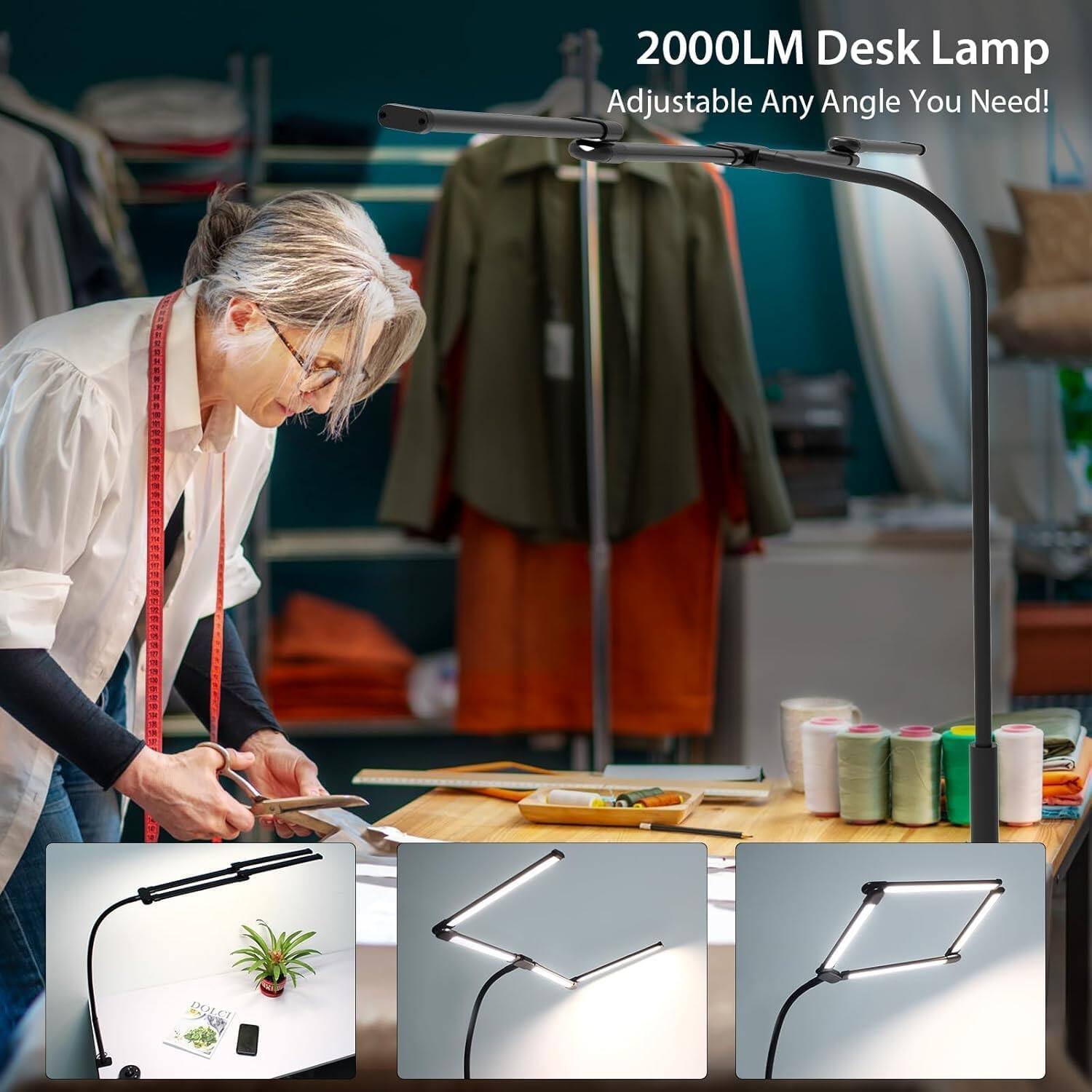 2000LM Desk Lamp  
Adjustable Any Angle You Need!
