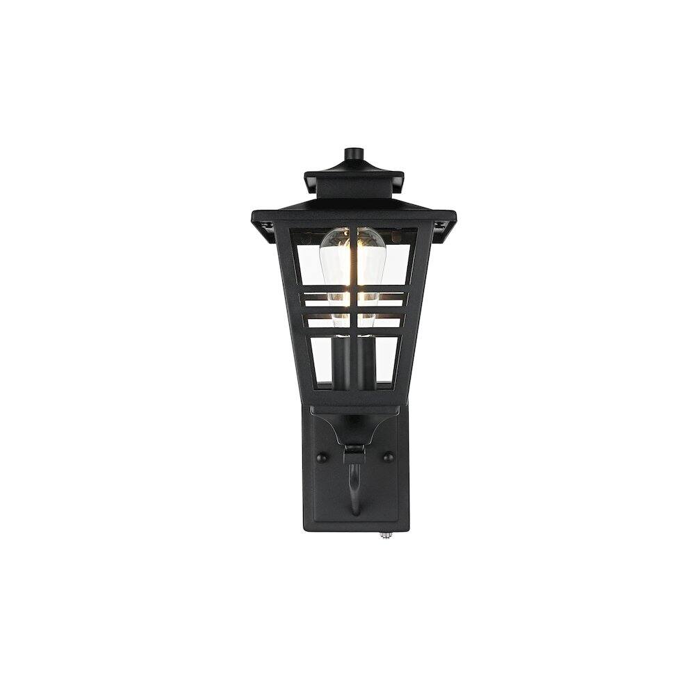 Alt View 1. Elegant Lighting - Macon 7 inch Outdoor Pendant in Black - Black.