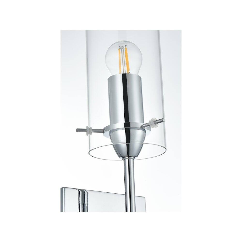 Back. Living District - Elsreth 4.5 Inch Wall Sconce Clear Shade in Chrome - Chrome And Clear.