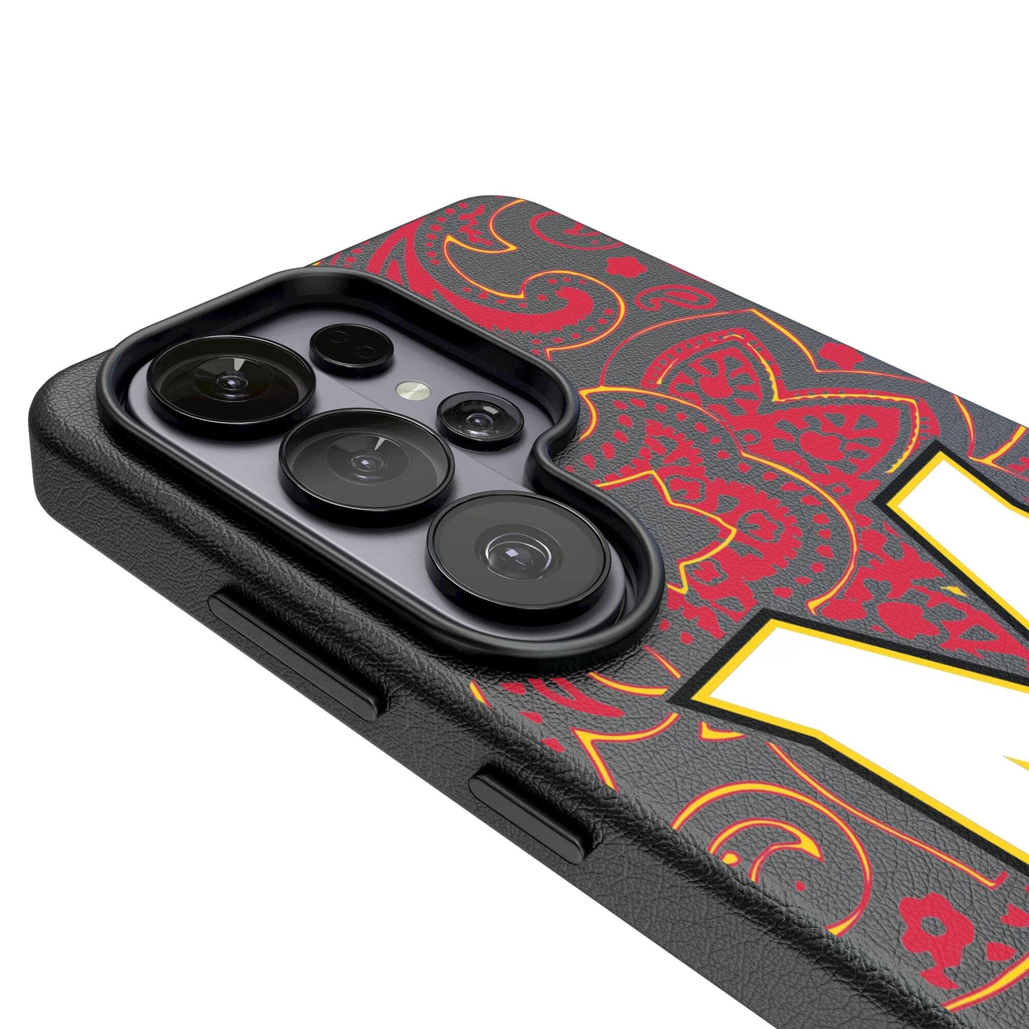 Alt View 2. Keyscaper - Maryland Terrapins Paisley Galaxy Magnetic Bump Case - S24 Ultra - Black.