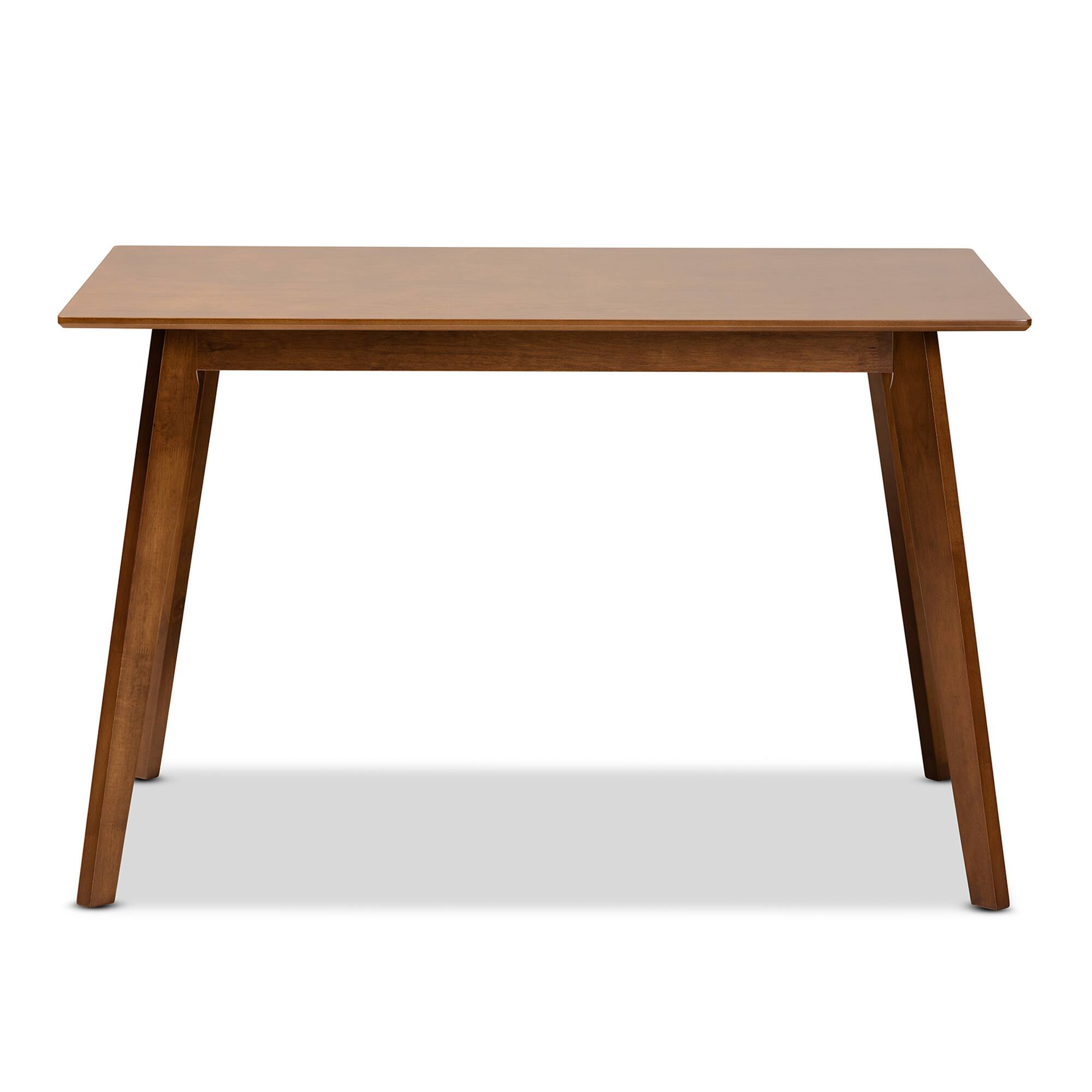 Angle. Baxton Studio - Maila Mid-Century Modern Transitional Finished Wood Dining Table - Walnut Brown.