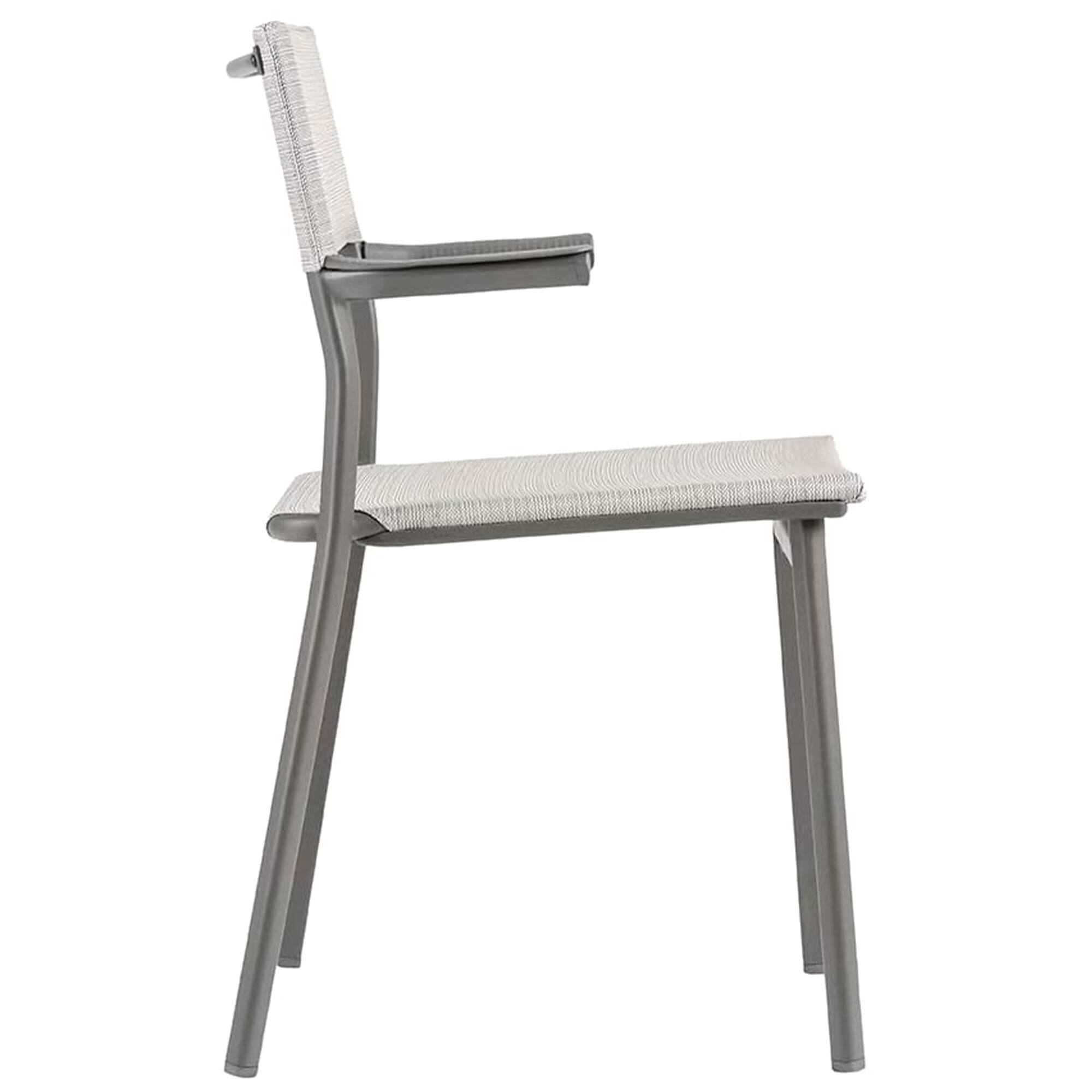 Alt View 10. Lafuma - Lafuma Batyline Duo ORON Outdoor Dining Armchair, Titanium/Pebble (Set of 2) - Titane Frame - Galet, Set of 2.