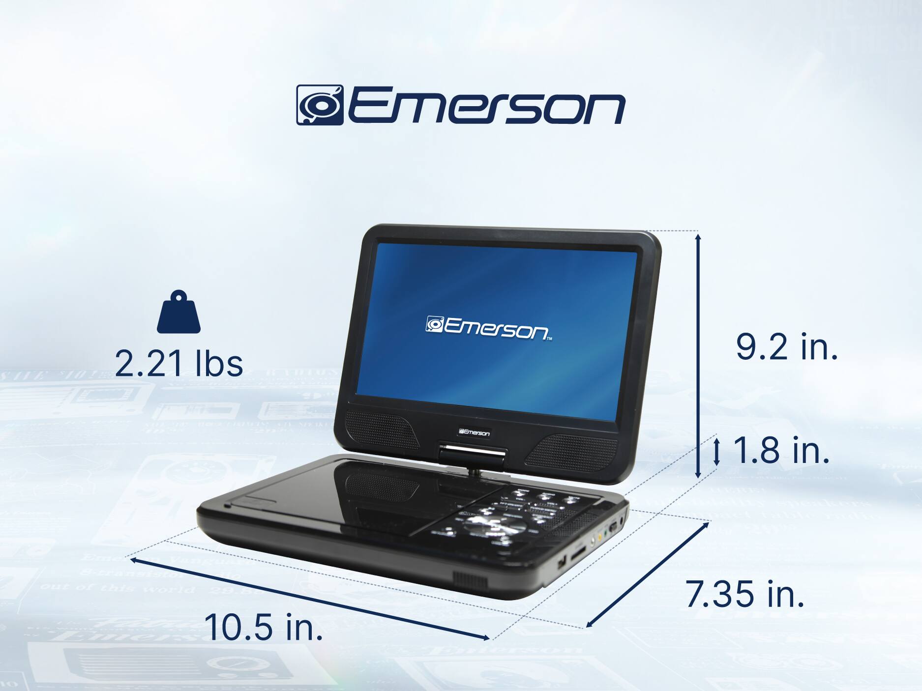 Emerson 1012, 2.21 lbs, 9.2 in., 1.8 in., 10.5 in., 7.35 in.