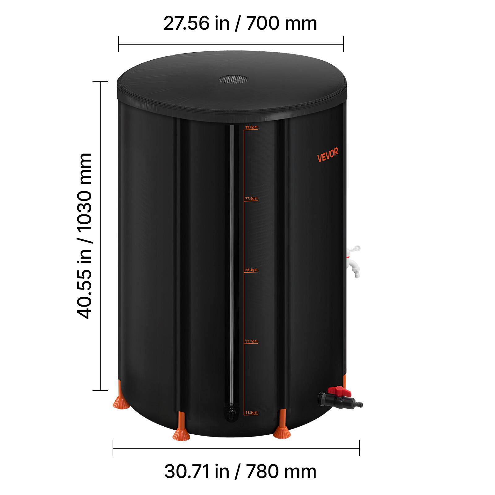 27.56 in / 700 mm  
40.55 in / 1030 mm  
30.71 in / 780 mm