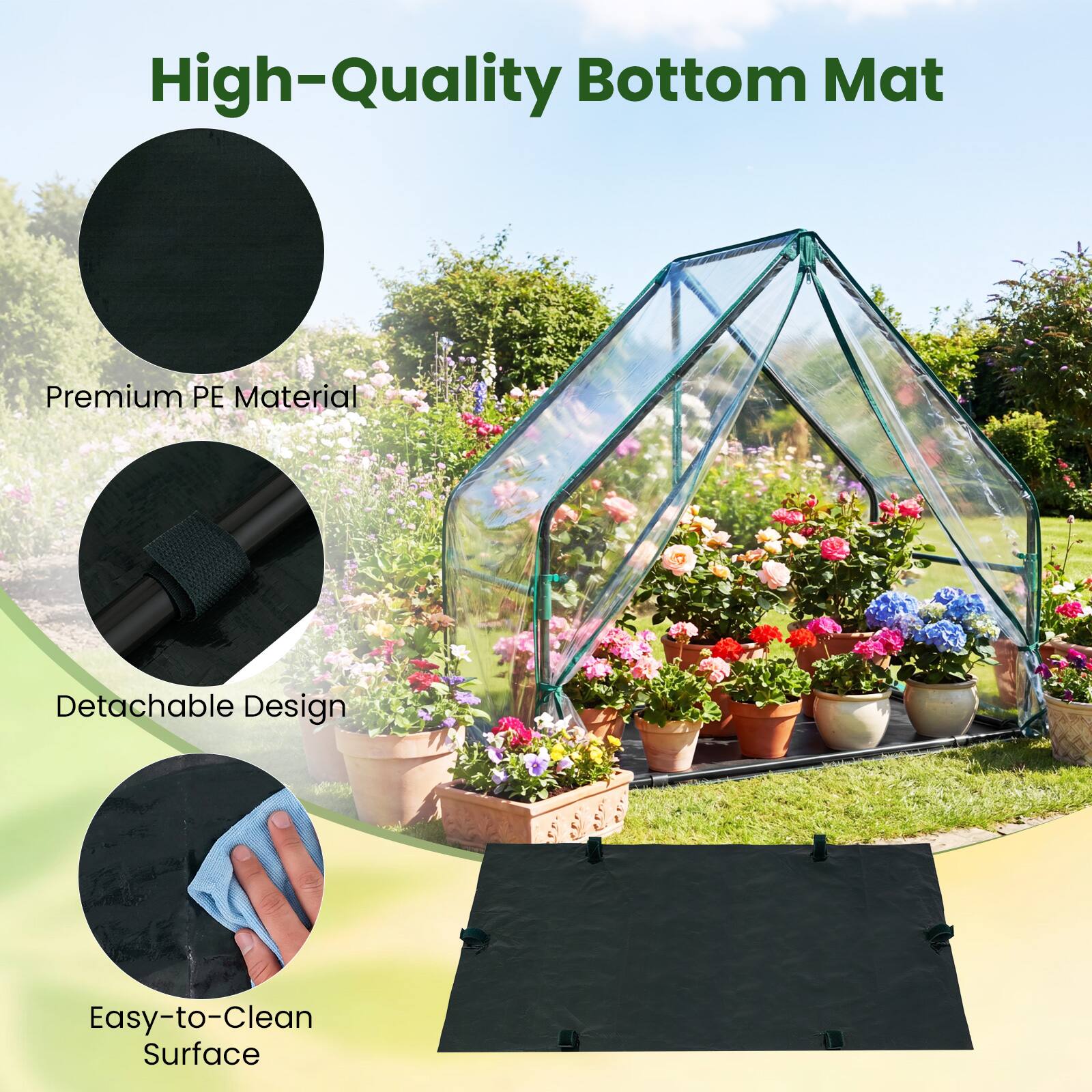 High-Quality Bottom Mat

- Premium PE Material
- Detachable Design
- Easy-to-Clean Surface