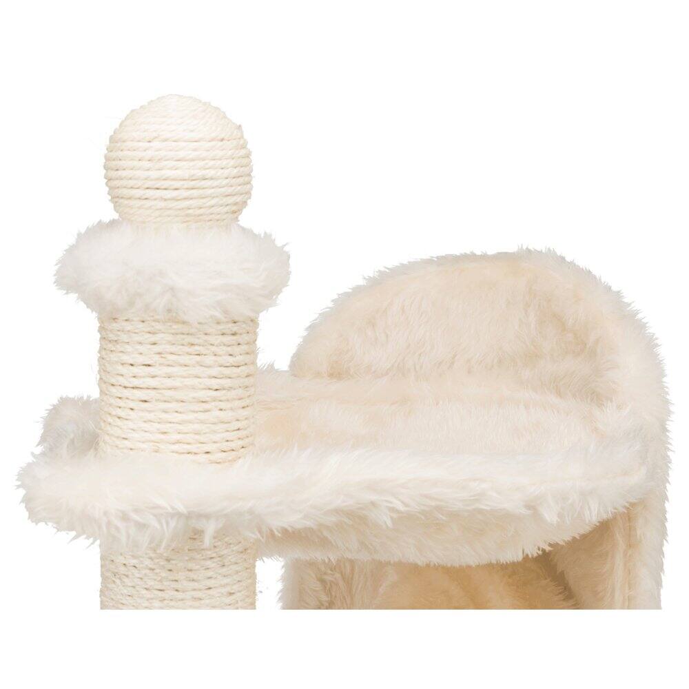 Alt View 1. TRIXIE - Baza Gandia Plush 26.8" Cat Tree with Sisal Scratching Post-Hammock & Tunnel - Cream.