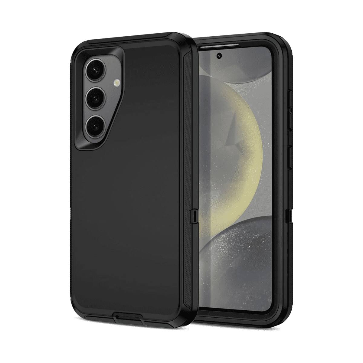 Front. Entronix - Entronix Case Compatible with Galaxy S25 FE - Heavy Duty Protection - Black.
