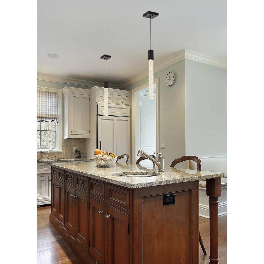 Angle. Elegant Lighting - Weston 1 light pendant in black - Black.