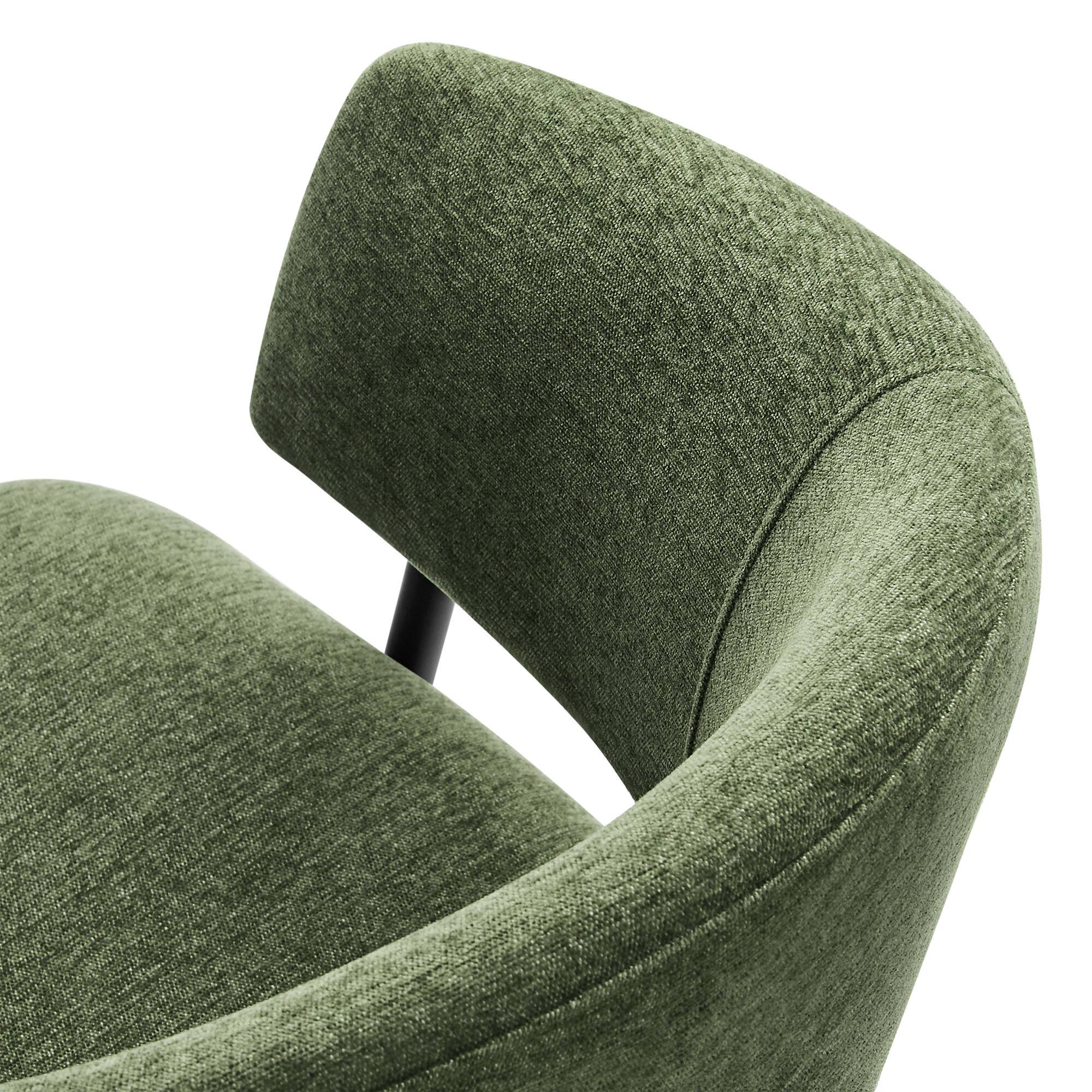 Alt View 4. Modway - Nella Upholstered Heathered Chenille Dining Chairs Set of 2 by Modway - Black.
