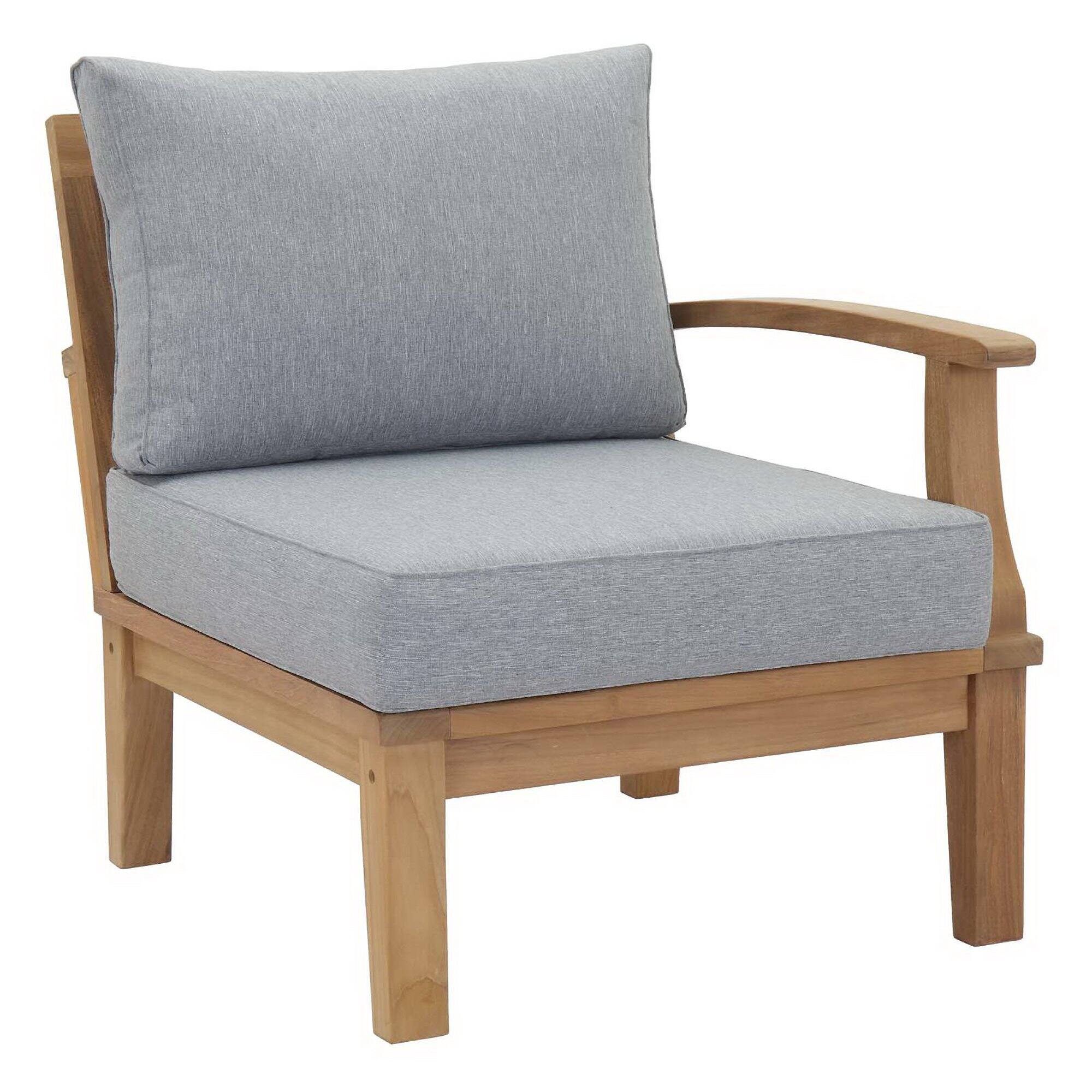 Angle. Modway - Marina Outdoor Patio Teak Right-Facing Sofa by Modway - Natural Gray.